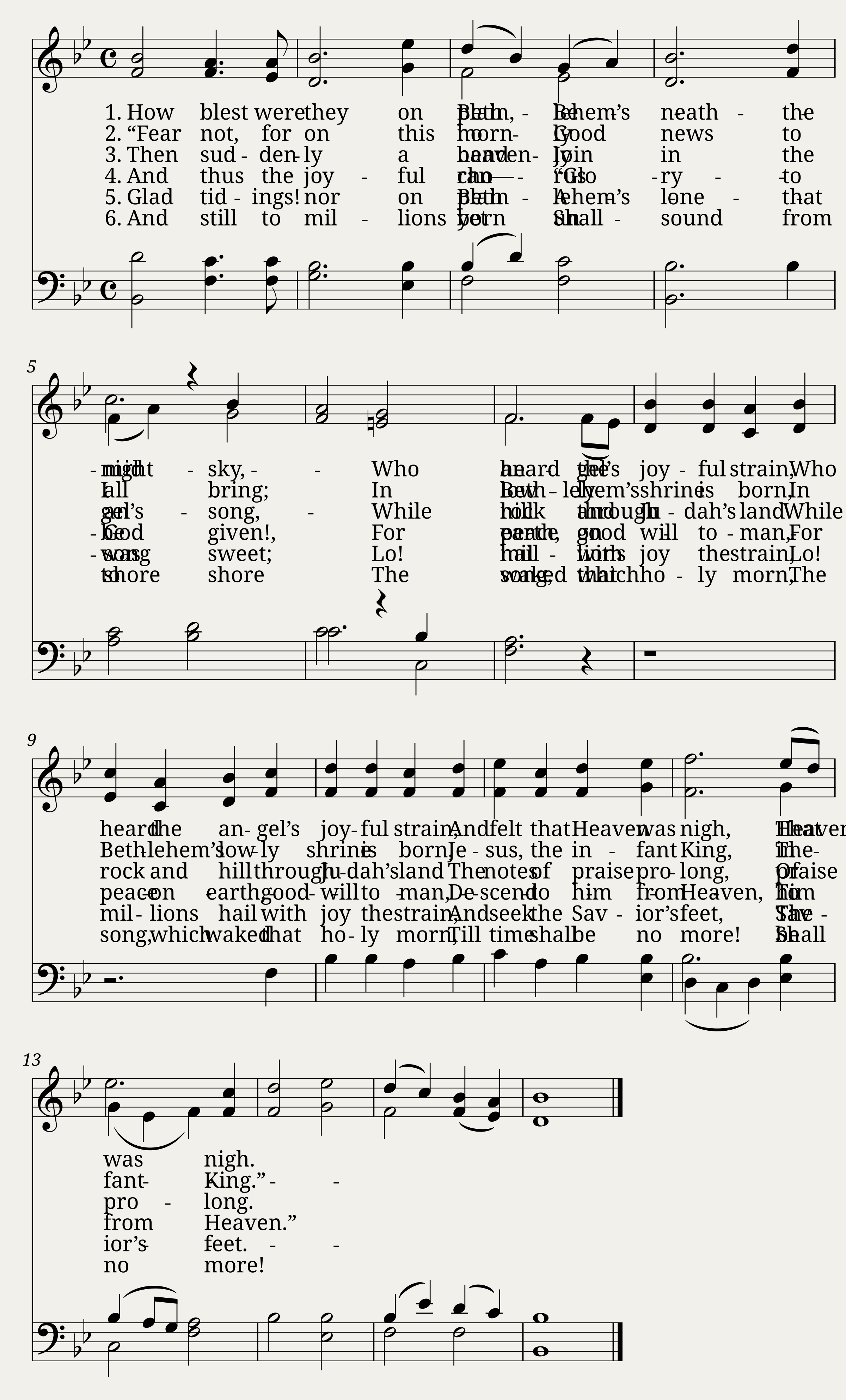 How blest were they on Bethlehem's plain