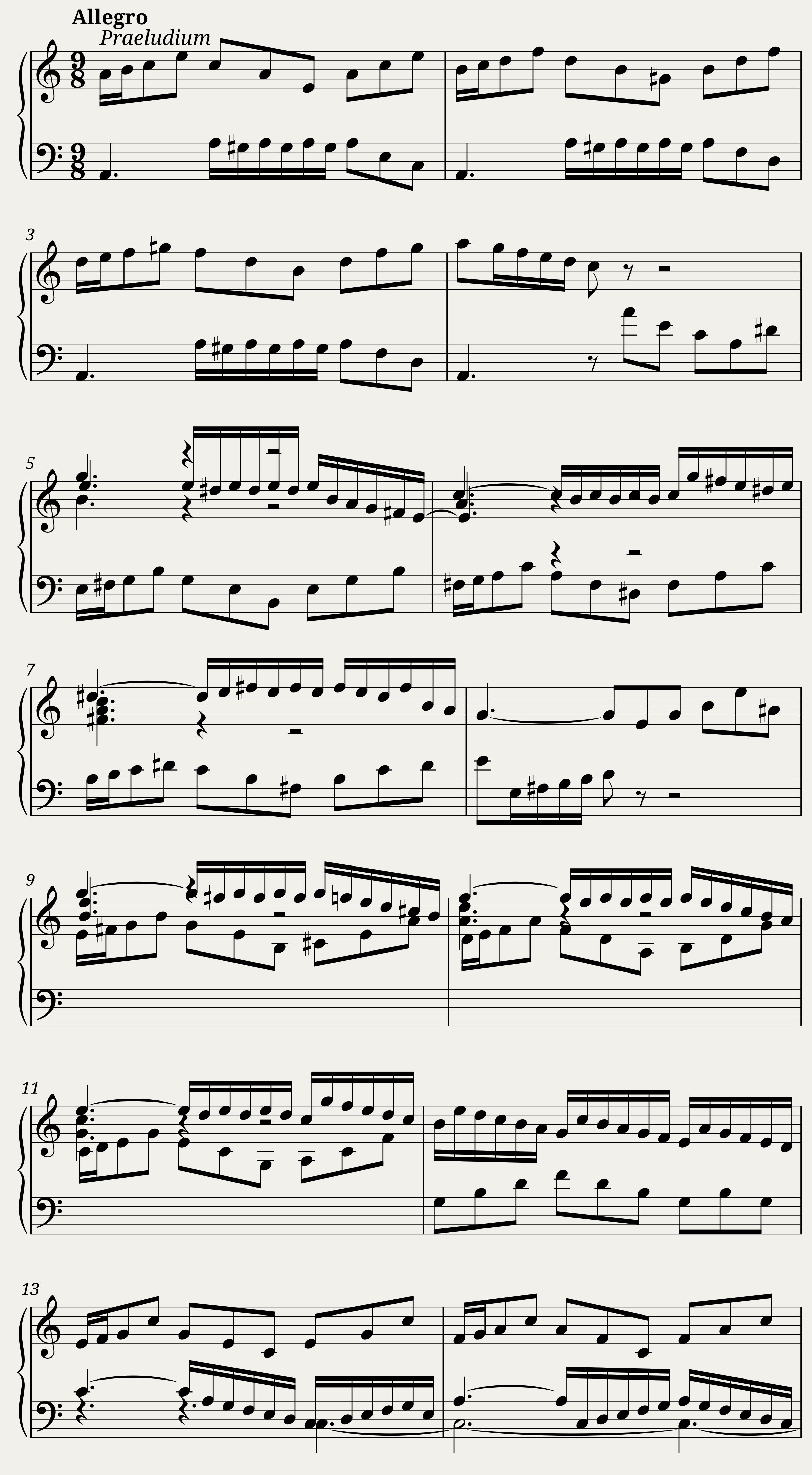 BWV 865: The Well-tempered Clavier Book I - XX (A = 415 Hz) - Harpsichord sound — 1/6