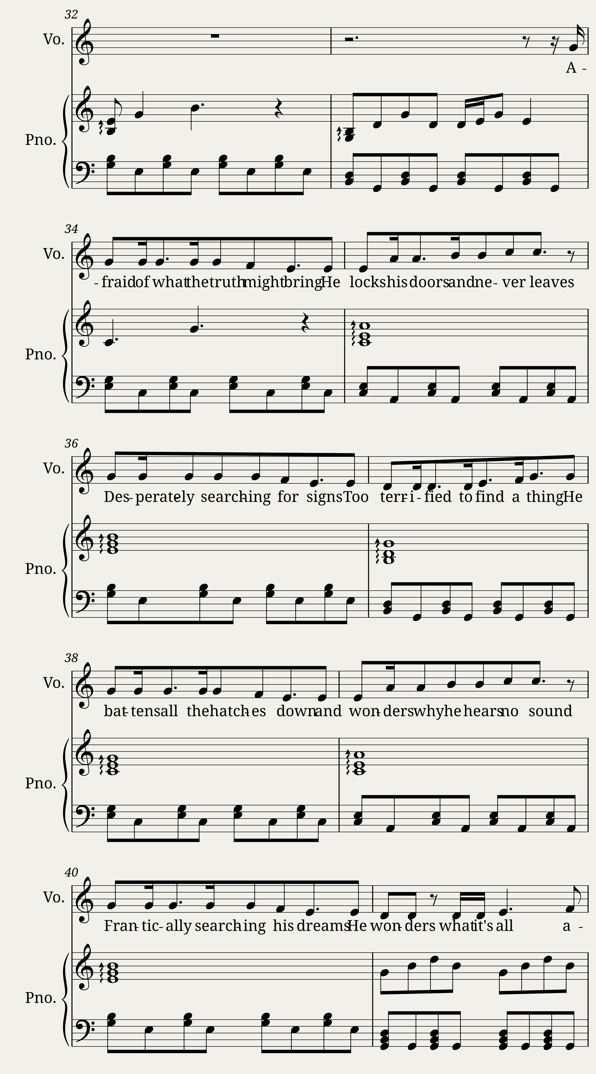 Telescope (Cage the Elephant) for Piano/Vocal — 3/6