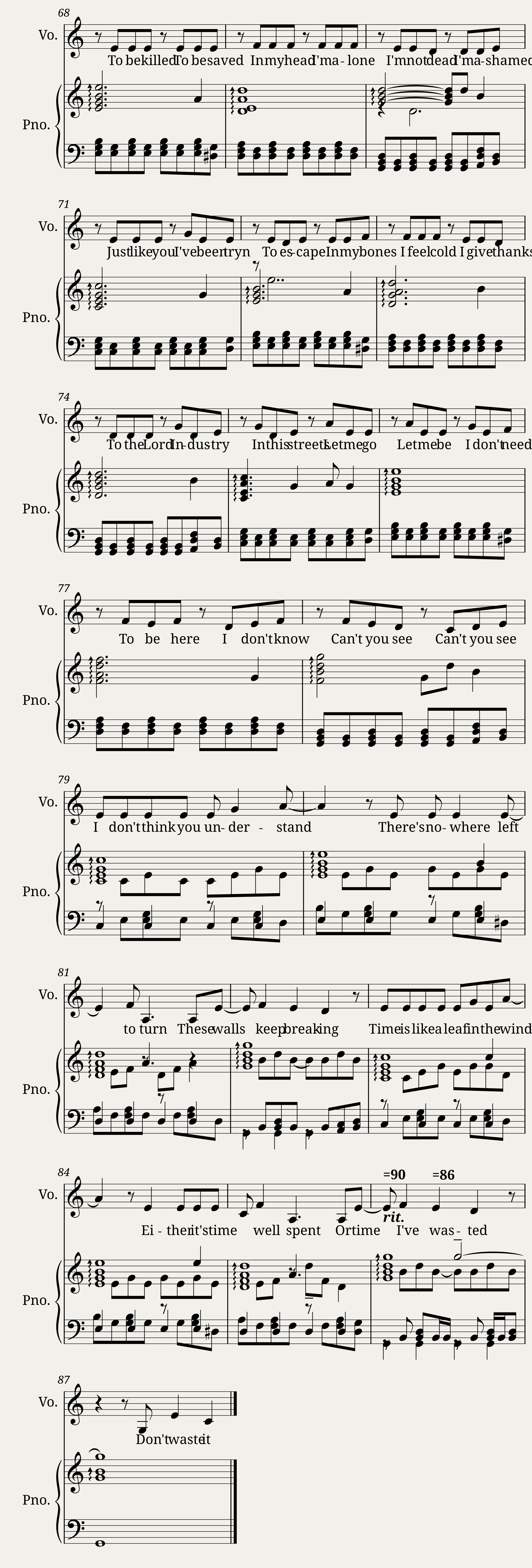 Telescope (Cage the Elephant) for Piano/Vocal — 6/6