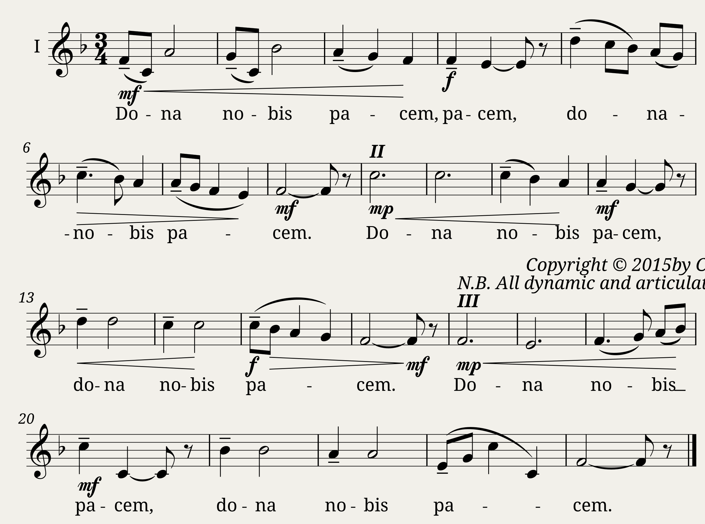 Dona nobis pacem - Anonymous often misattributed to Wolfgang Amadeus Mozart.