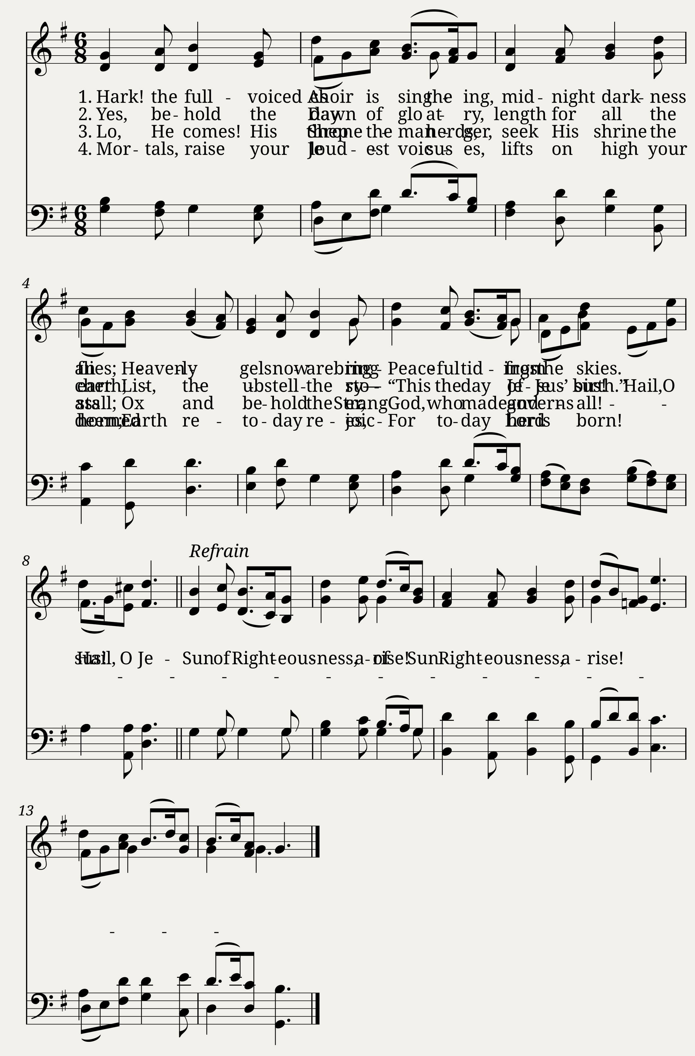 Hark! the full-voiced choir is singing