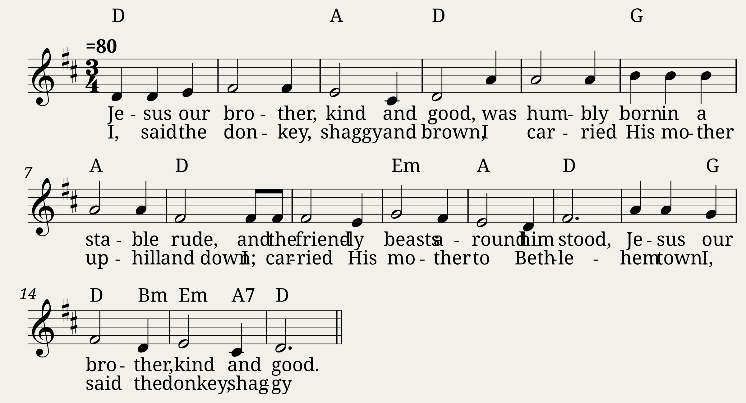 Traditional music - Friendly Beasts