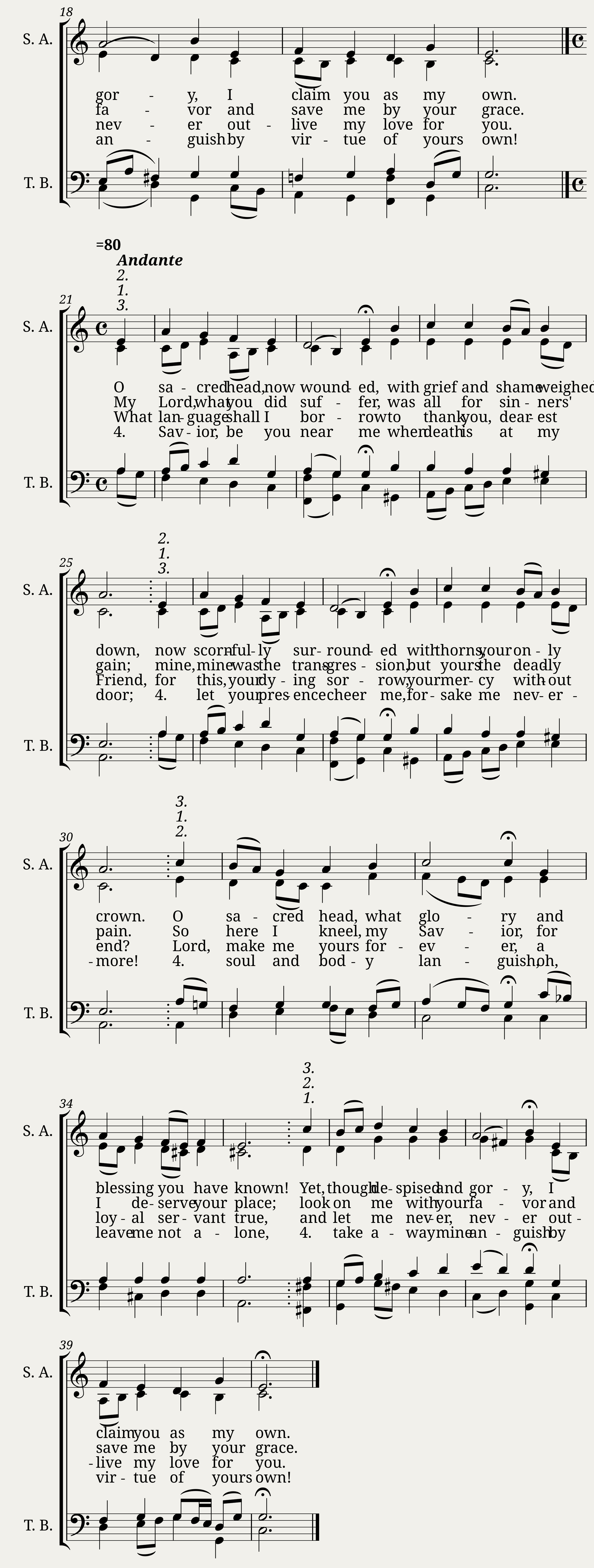 O sacred head - Johann Sebastian Bach on a tune by Hans Leo Hassler — 2/2
