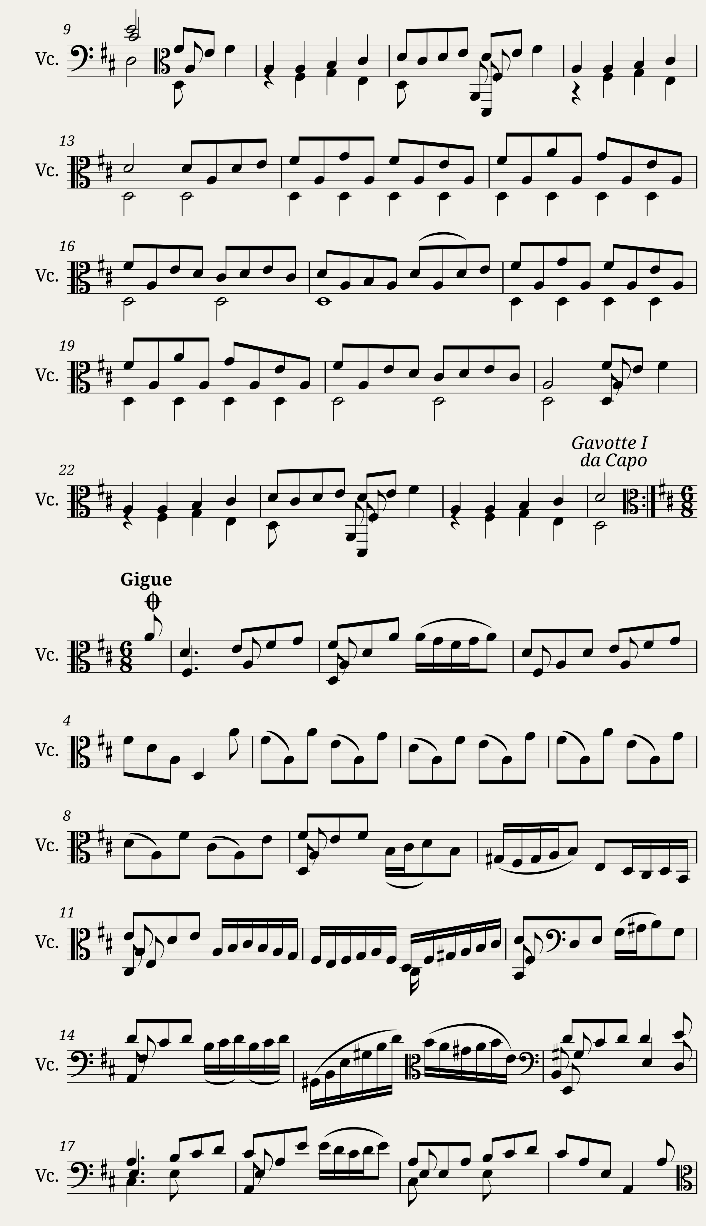Bach - 6 Cello Suites - No. 6 in D major BWV 1012 — 11/12