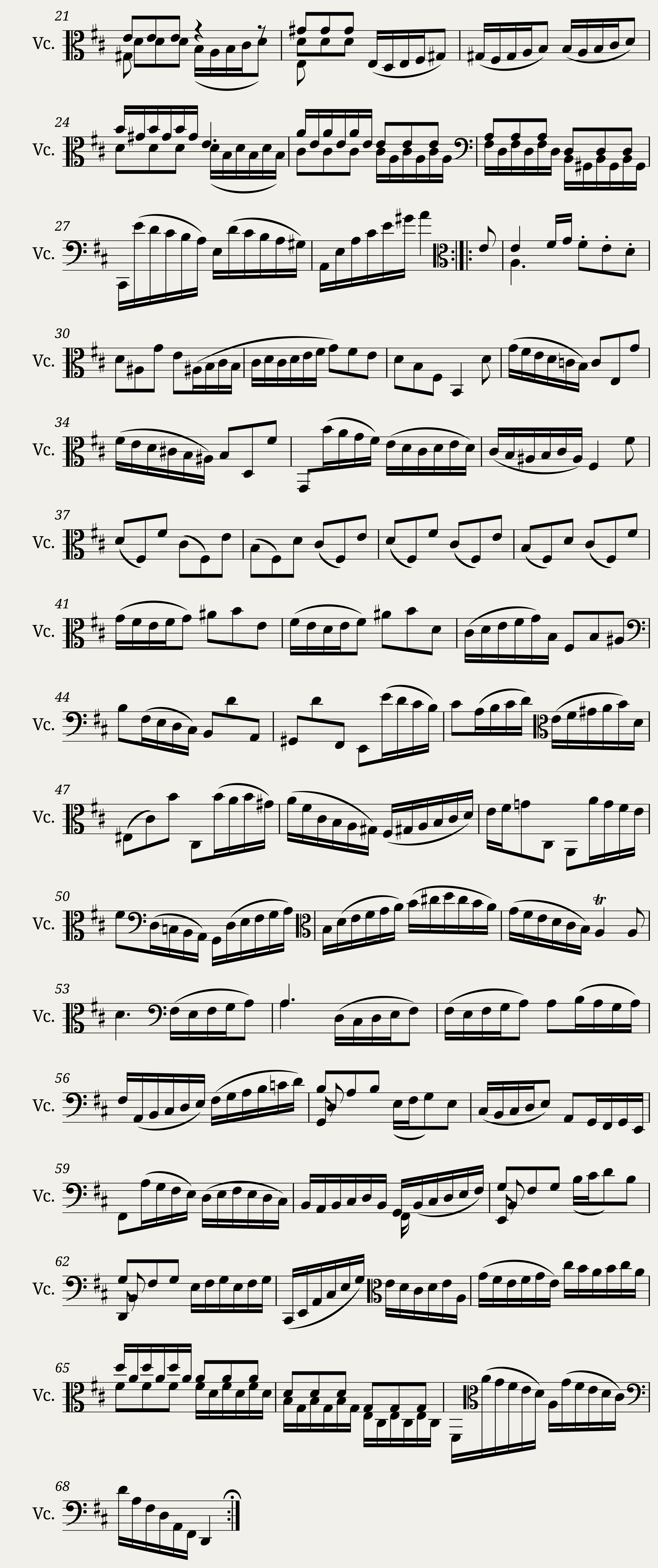 Bach - 6 Cello Suites - No. 6 in D major BWV 1012 — 12/12