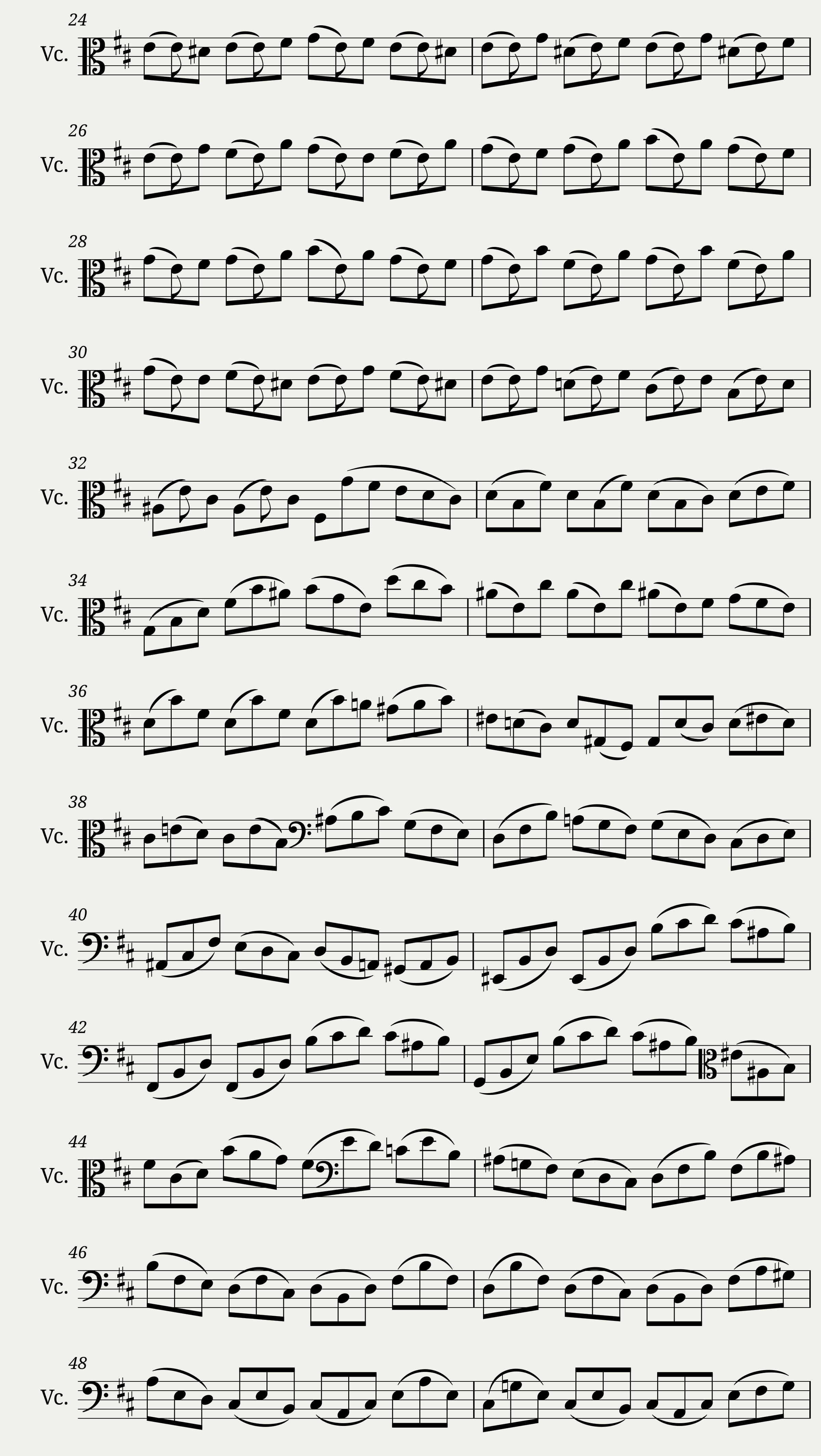 Bach - 6 Cello Suites - No. 6 in D major BWV 1012 — 2/12