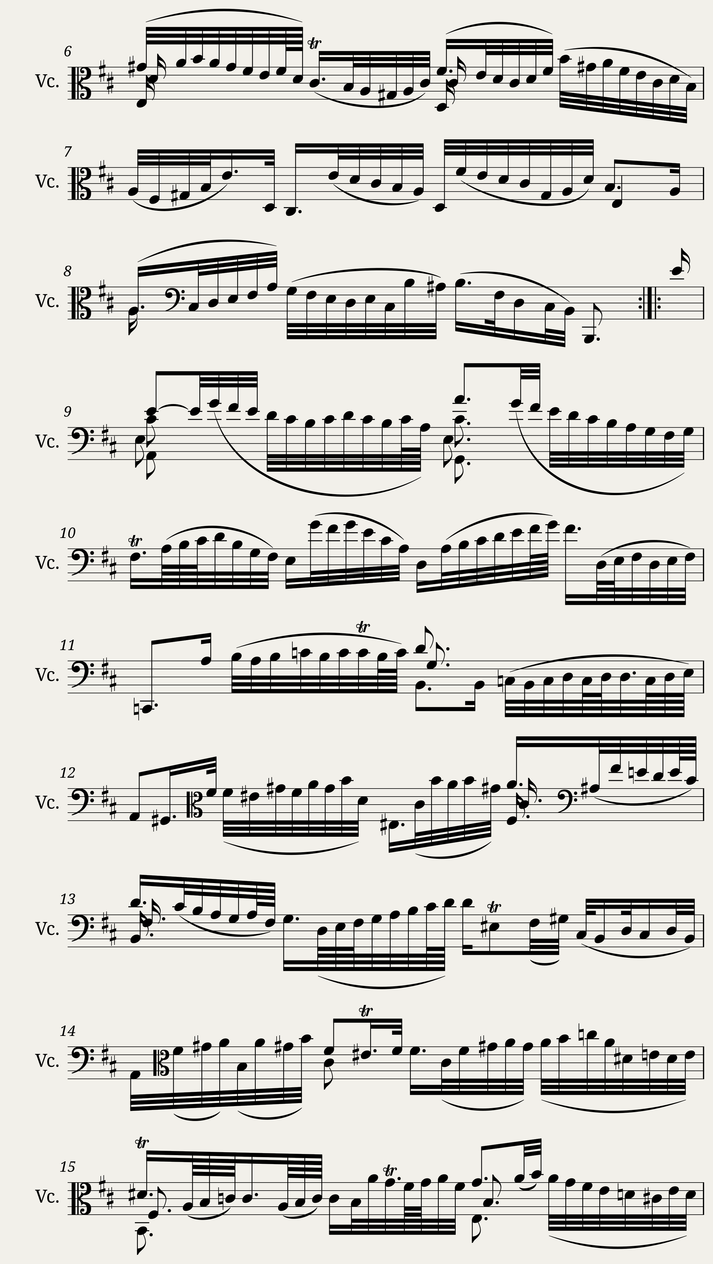 Bach - 6 Cello Suites - No. 6 in D major BWV 1012 — 6/12