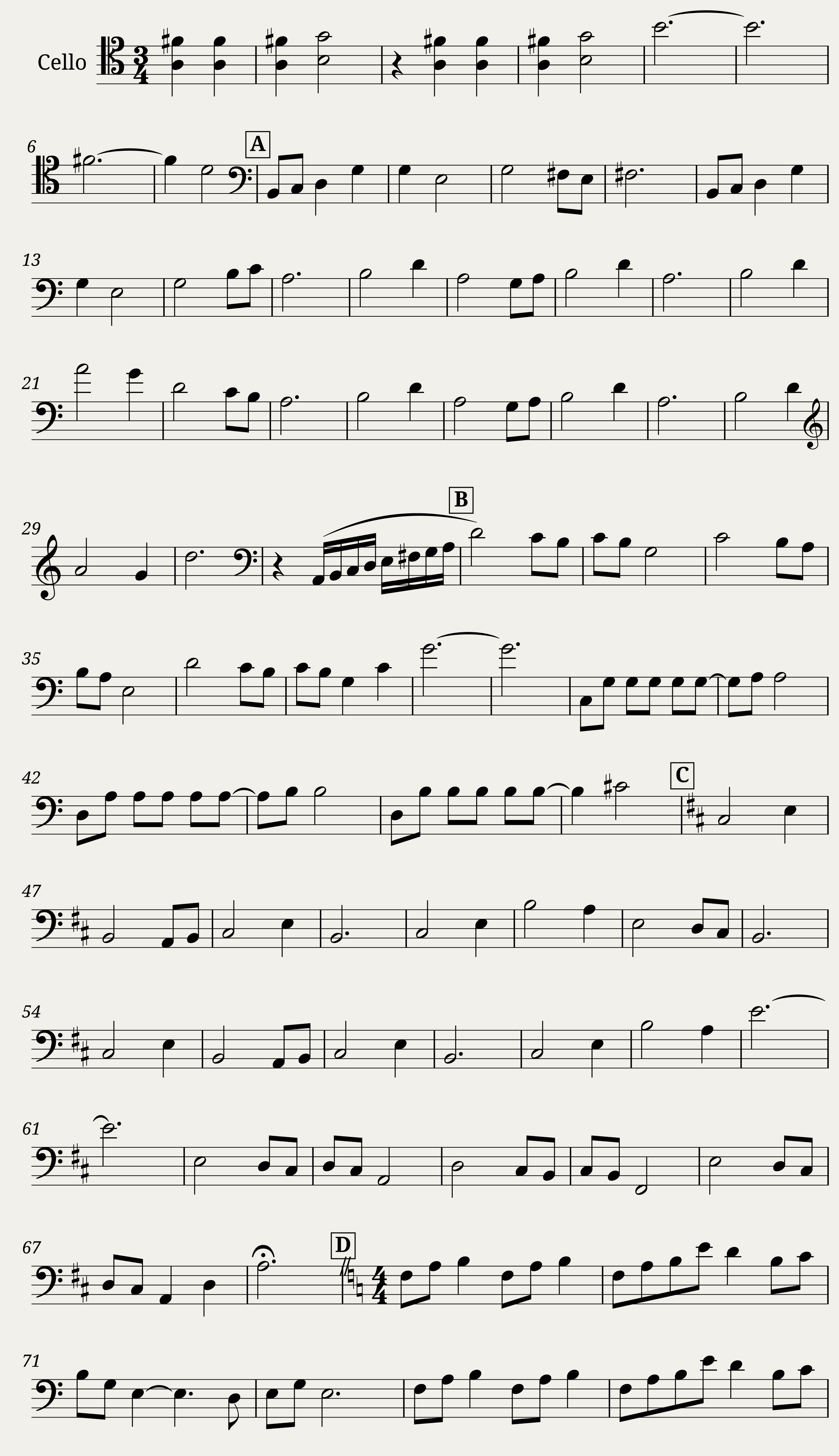 Ocarina of Time Credits - cello — 1/3