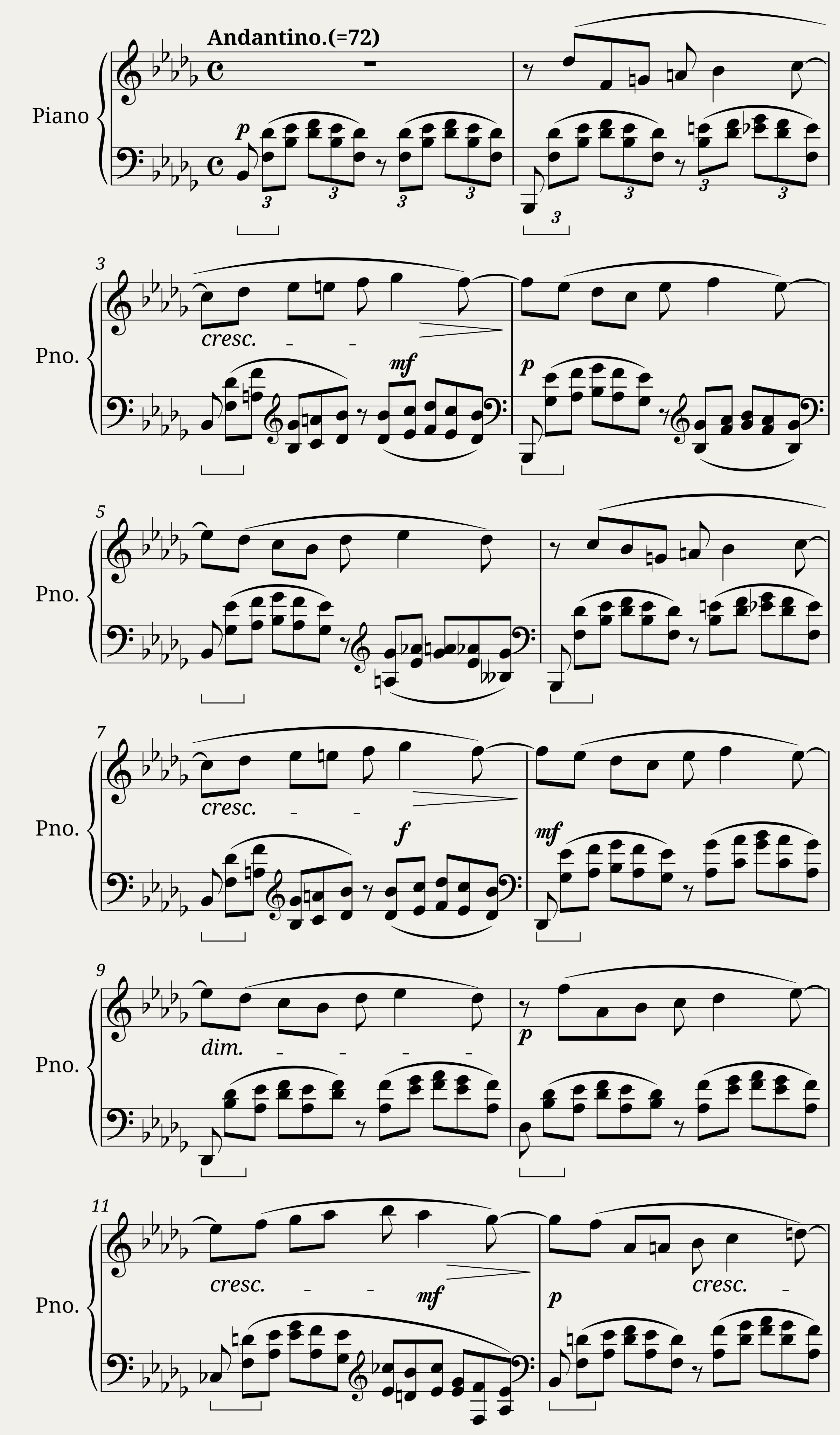 Moment Musical No.1 in Bb Minor — 1/9