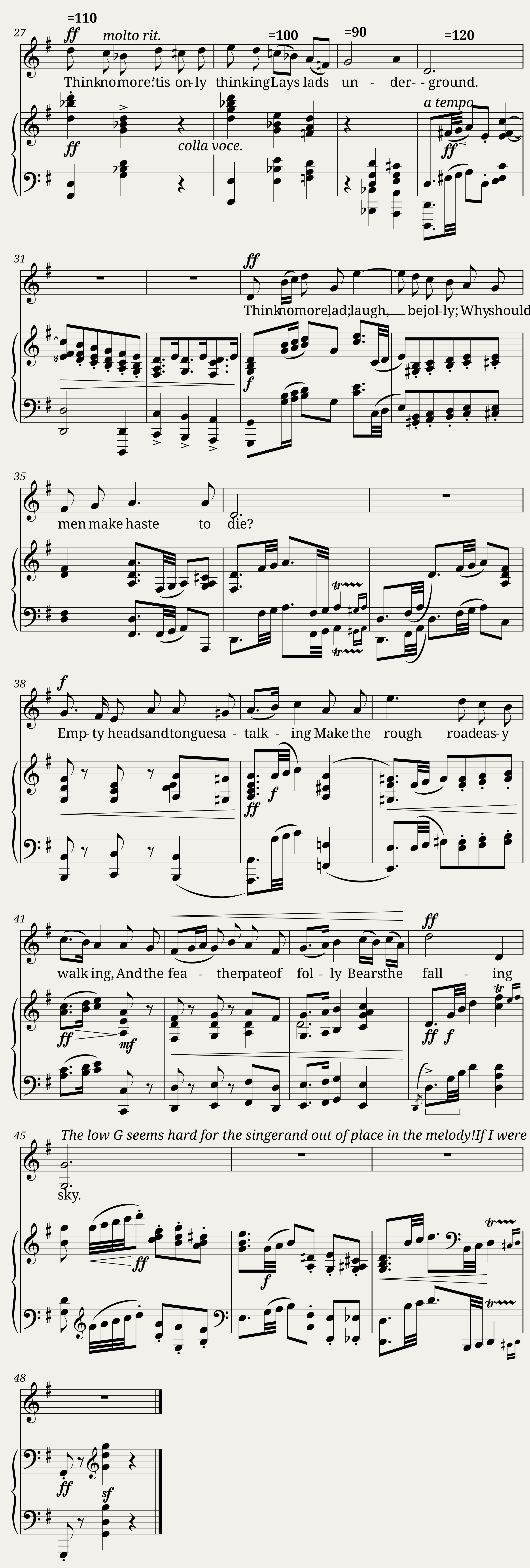Somervell Arthur - A Shropshire Lad No.8 - Think no more Lad laugh be jolly — 2/2