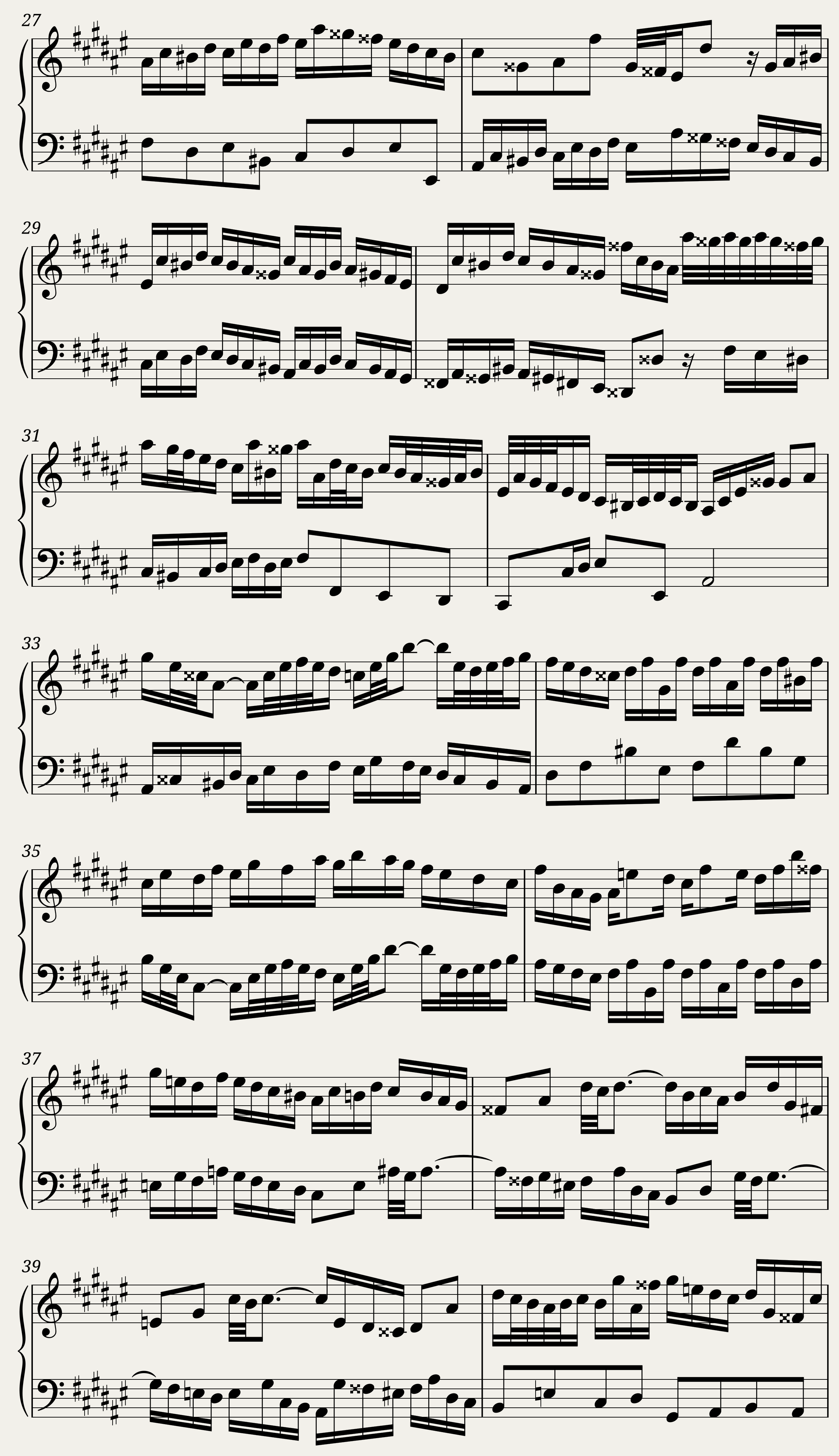 BWV 873: The Well-tempered Clavier Book II - IV (A = 415 Hz) - Harpsichord sound — 3/8