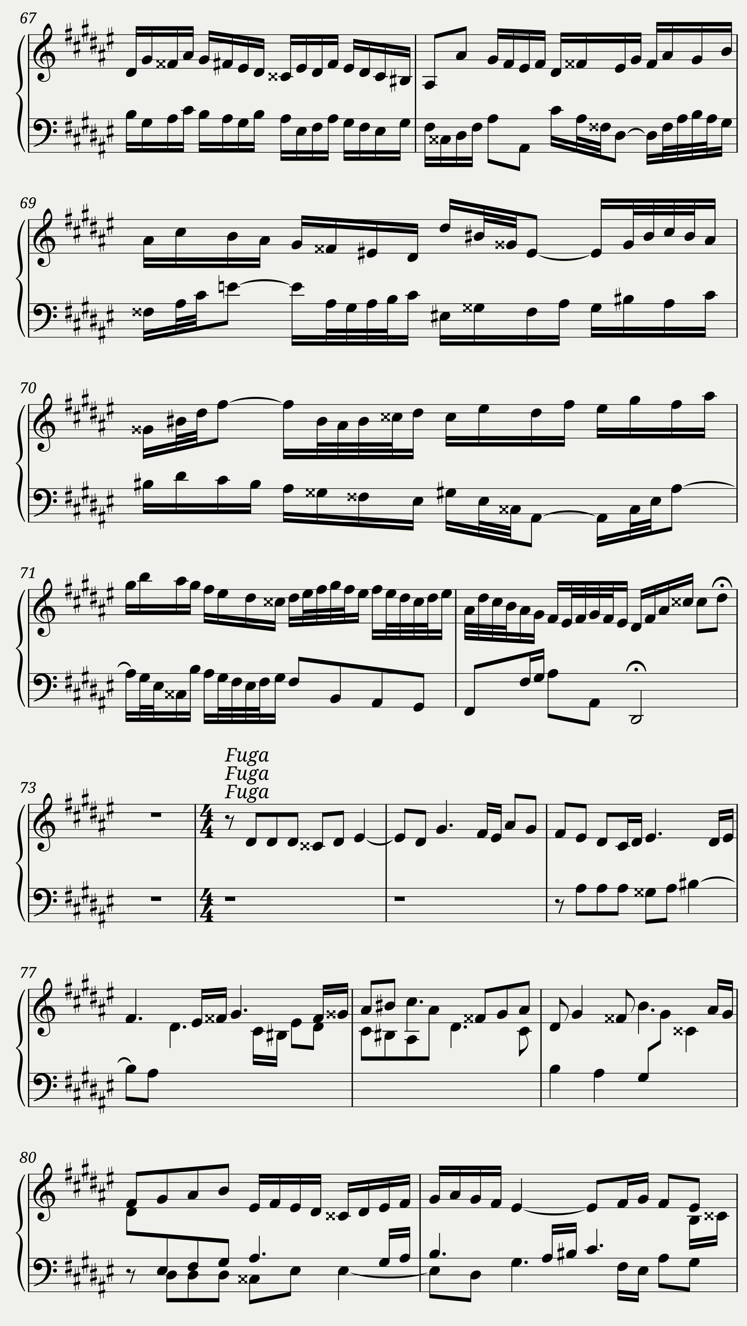 BWV 873: The Well-tempered Clavier Book II - IV (A = 415 Hz) - Harpsichord sound — 6/8
