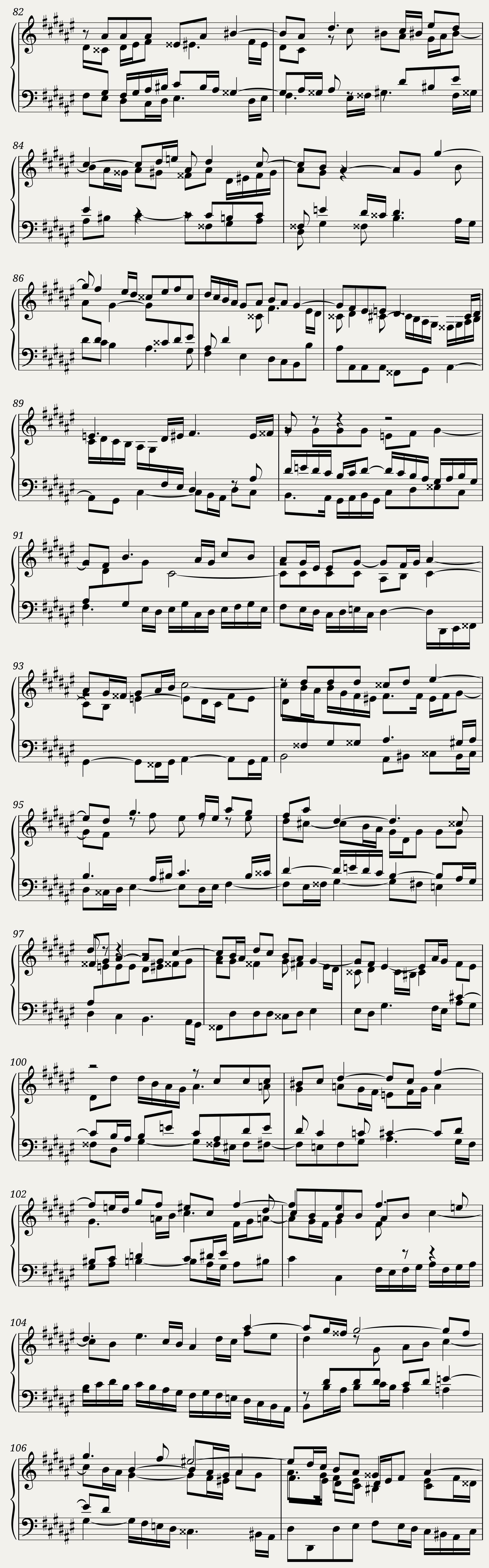 BWV 873: The Well-tempered Clavier Book II - IV (A = 415 Hz) - Harpsichord sound — 7/8