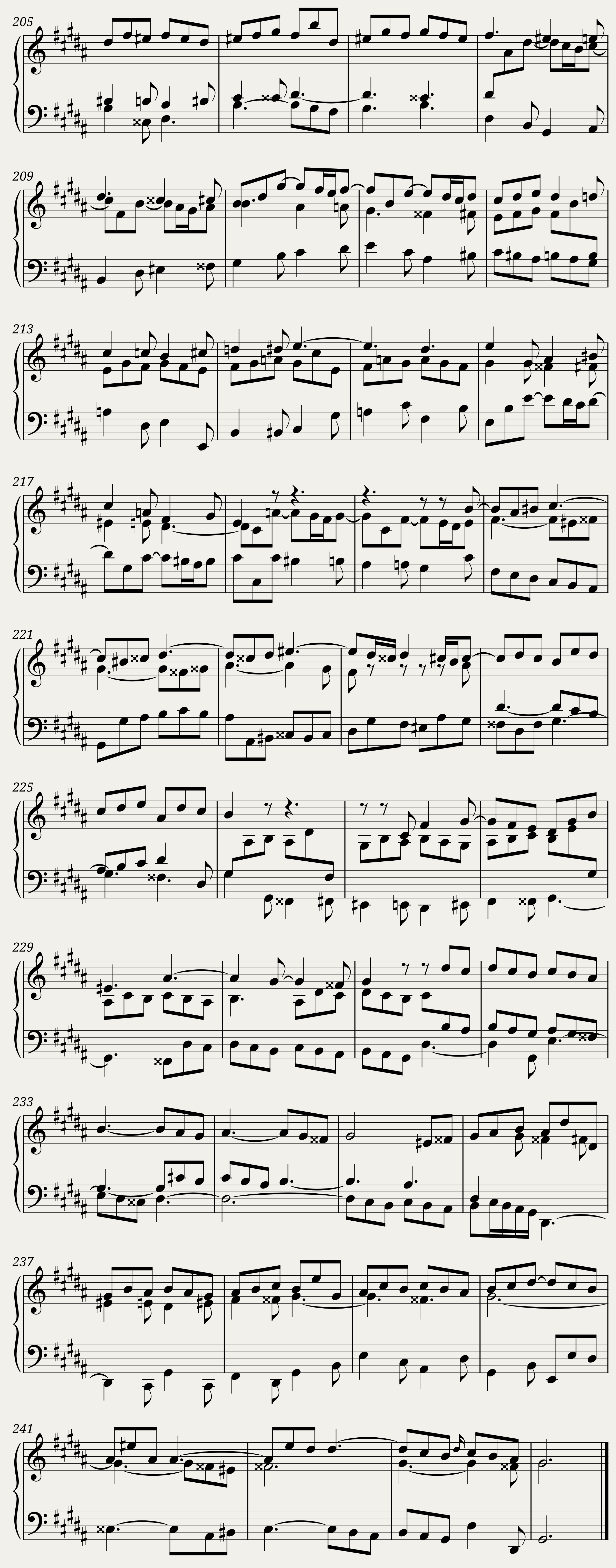 BWV 887: The Well-tempered Clavier Book II - XVIII (A = 415 Hz) — 12/12