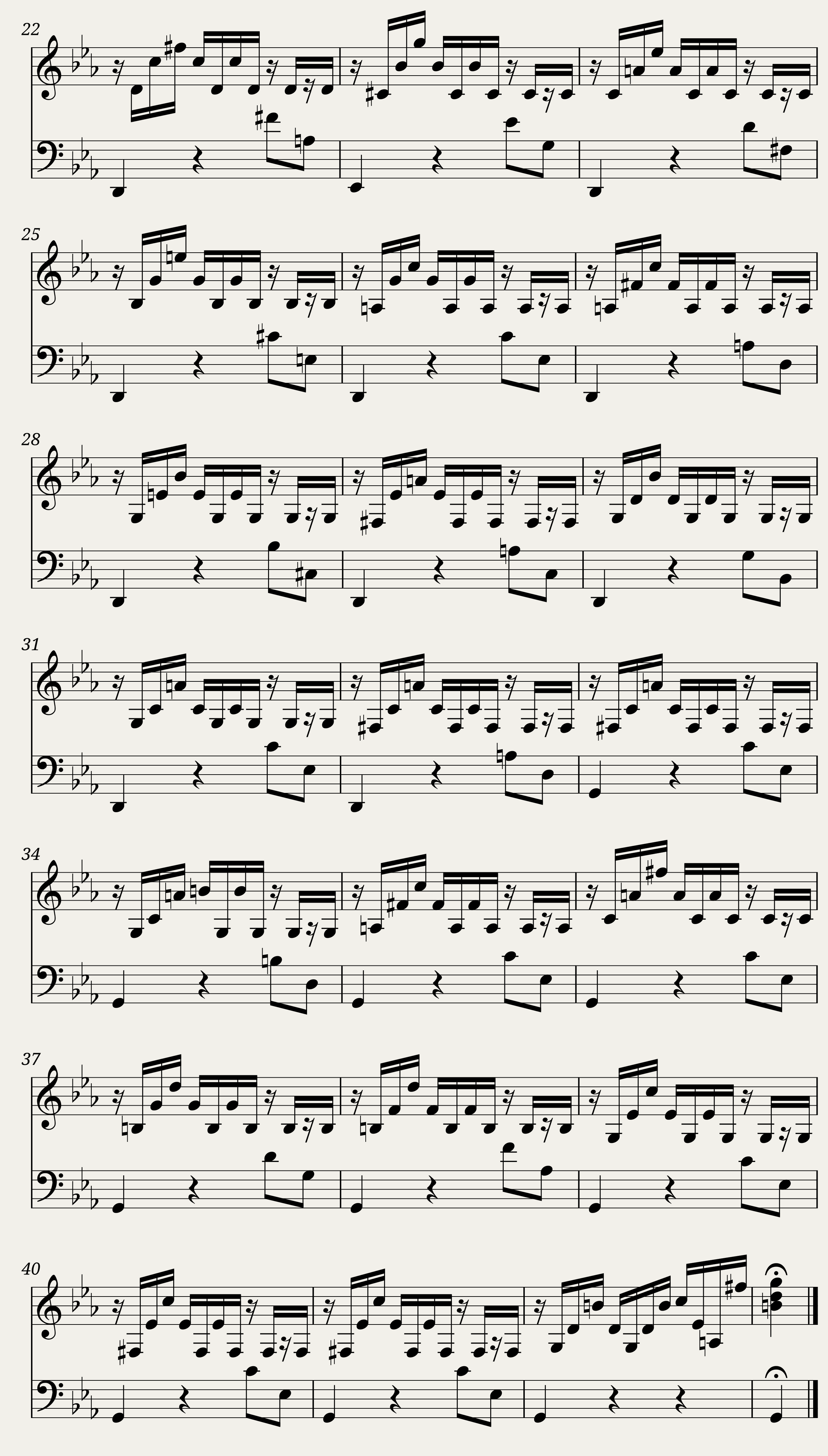 Prelude in C minor for the Lute modified for big hands - J.S. Bach — 2/2