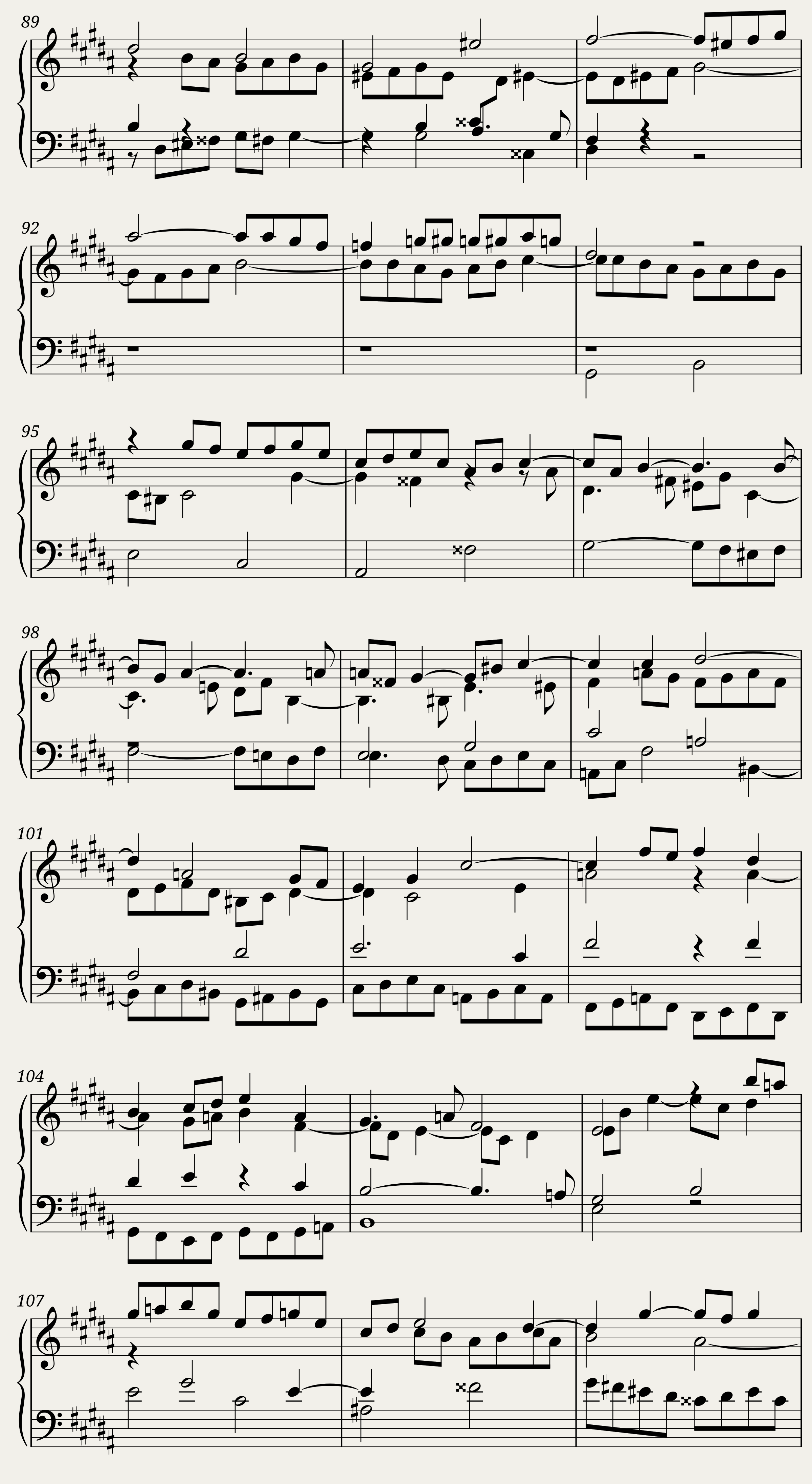 BWV 892: The Well-tempered Clavier Book II - XXIII (A = 415 Hz) - Harpsichord sound — 6/8