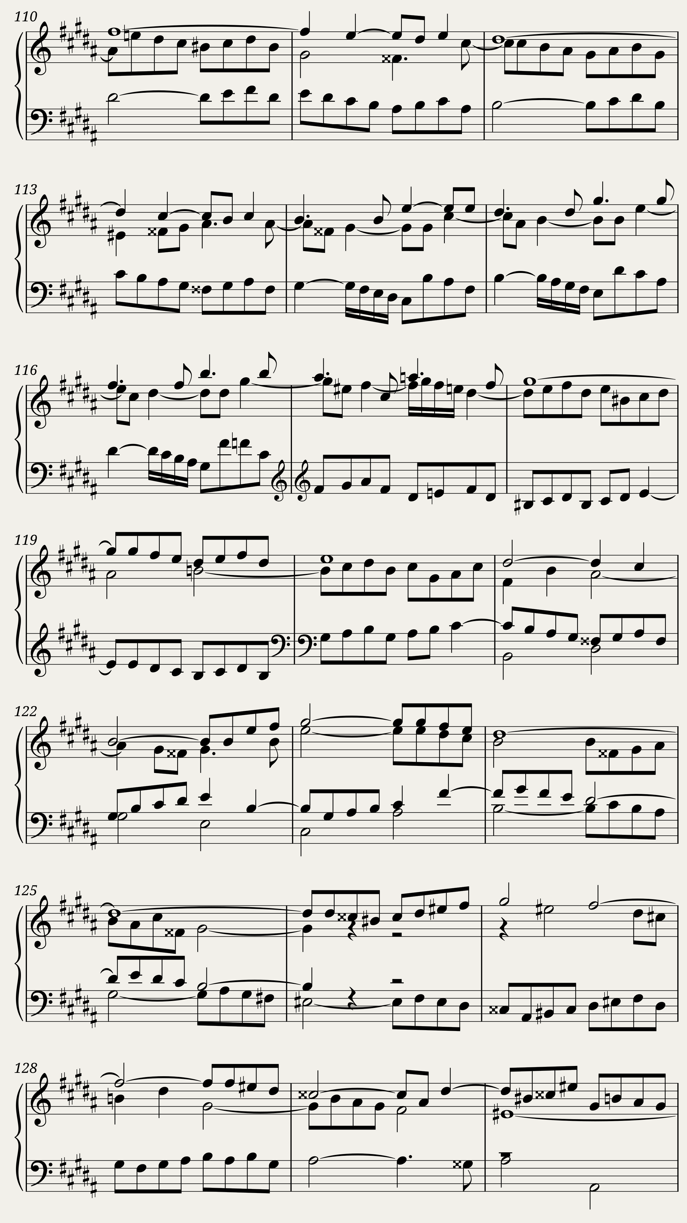 BWV 892: The Well-tempered Clavier Book II - XXIII (A = 415 Hz) - Harpsichord sound — 7/8