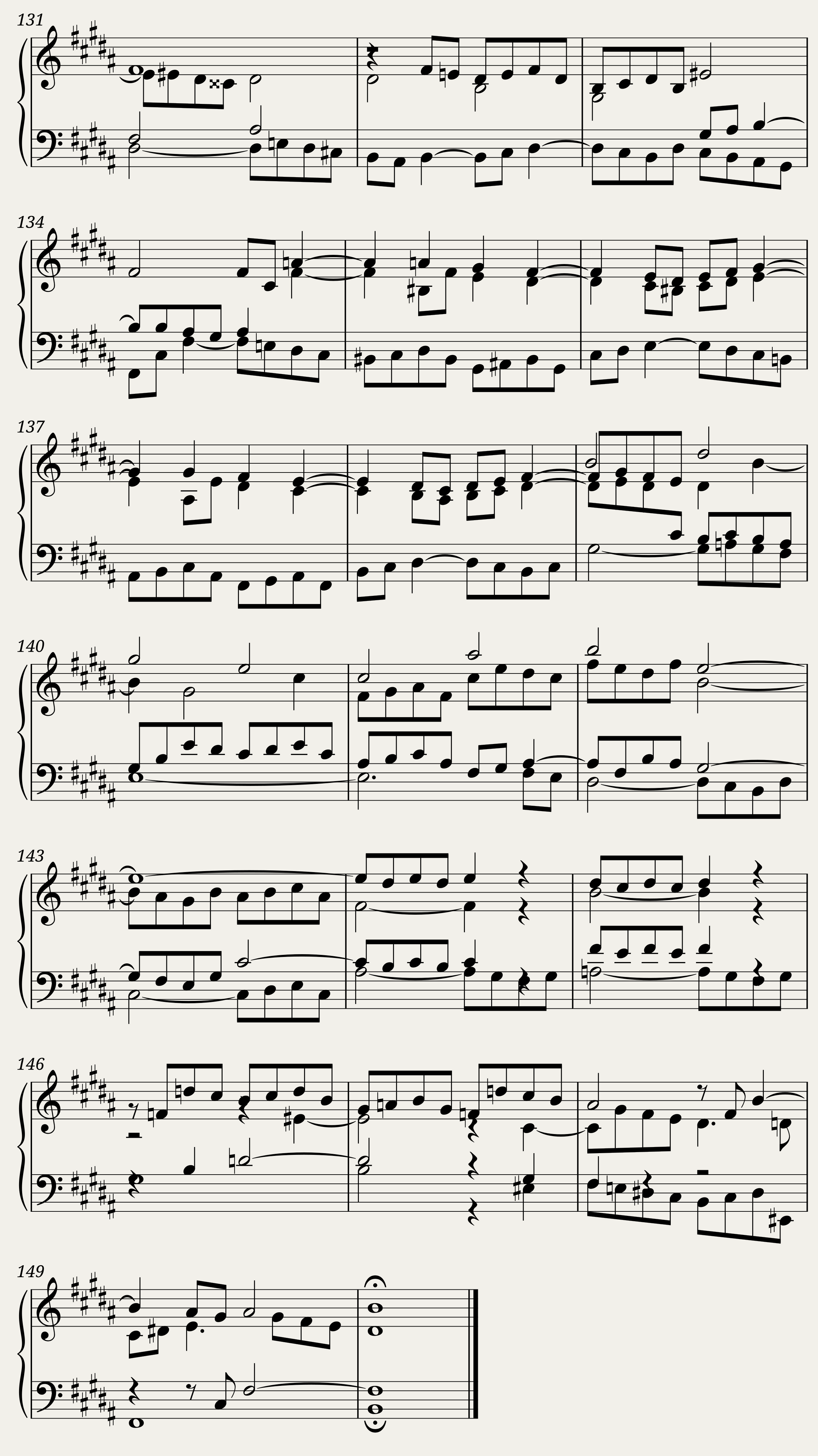 BWV 892: The Well-tempered Clavier Book II - XXIII (A = 415 Hz) - Harpsichord sound — 8/8