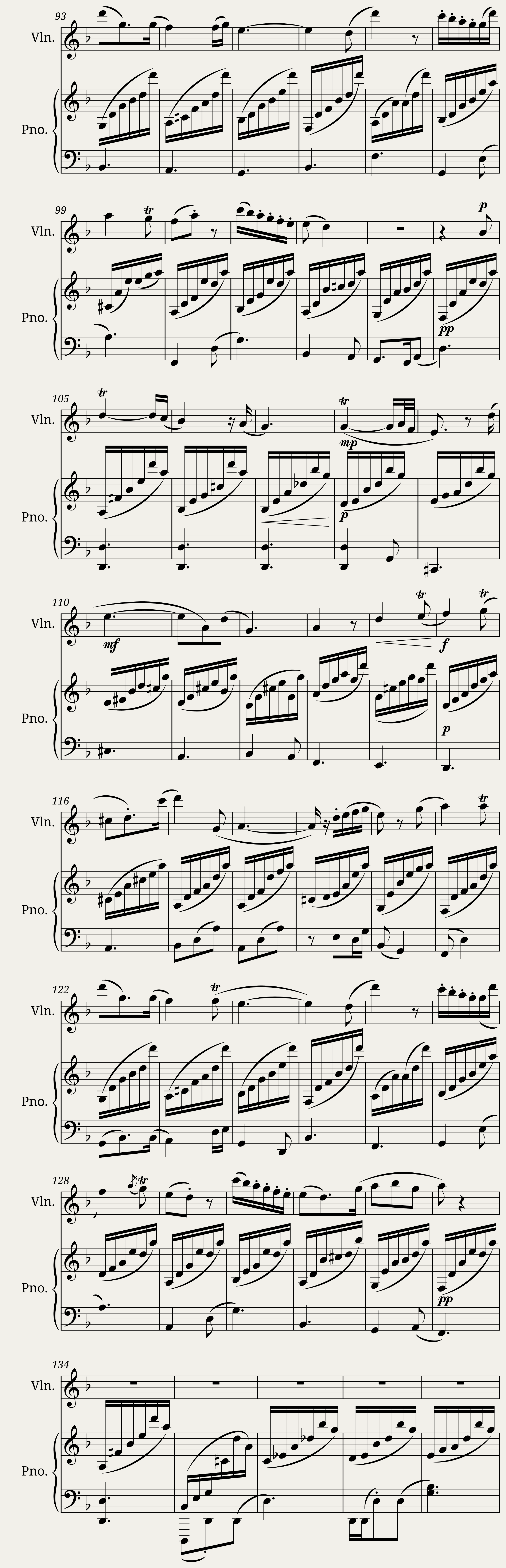 Violin and piano sonata n2 in F major - 2nd mv by Dominique Picard — 3/4