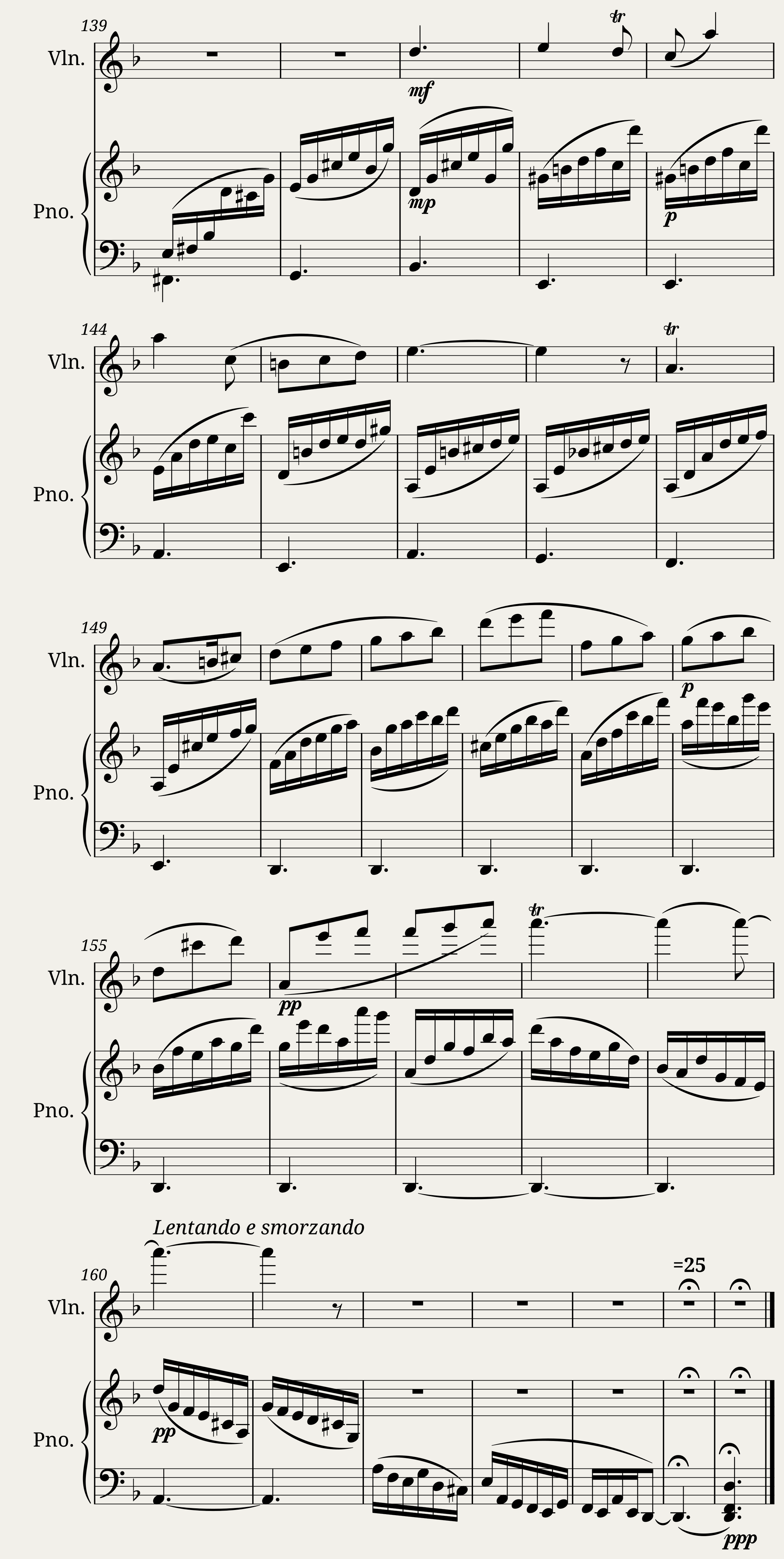 Violin and piano sonata n2 in F major - 2nd mv by Dominique Picard — 4/4