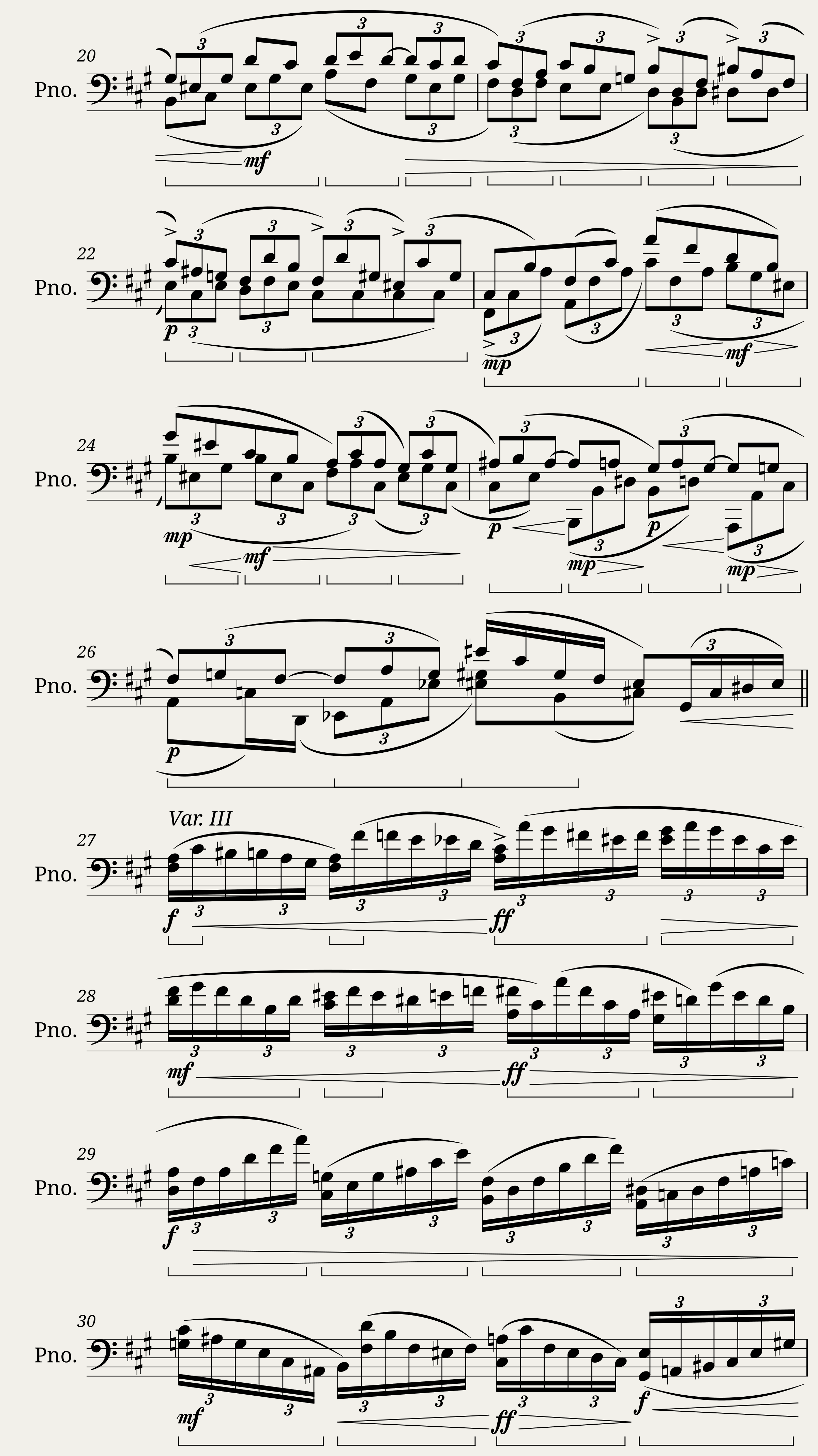 Variations on a Theme in F Sharp Minor (For Piano Left Hand) — 2/3