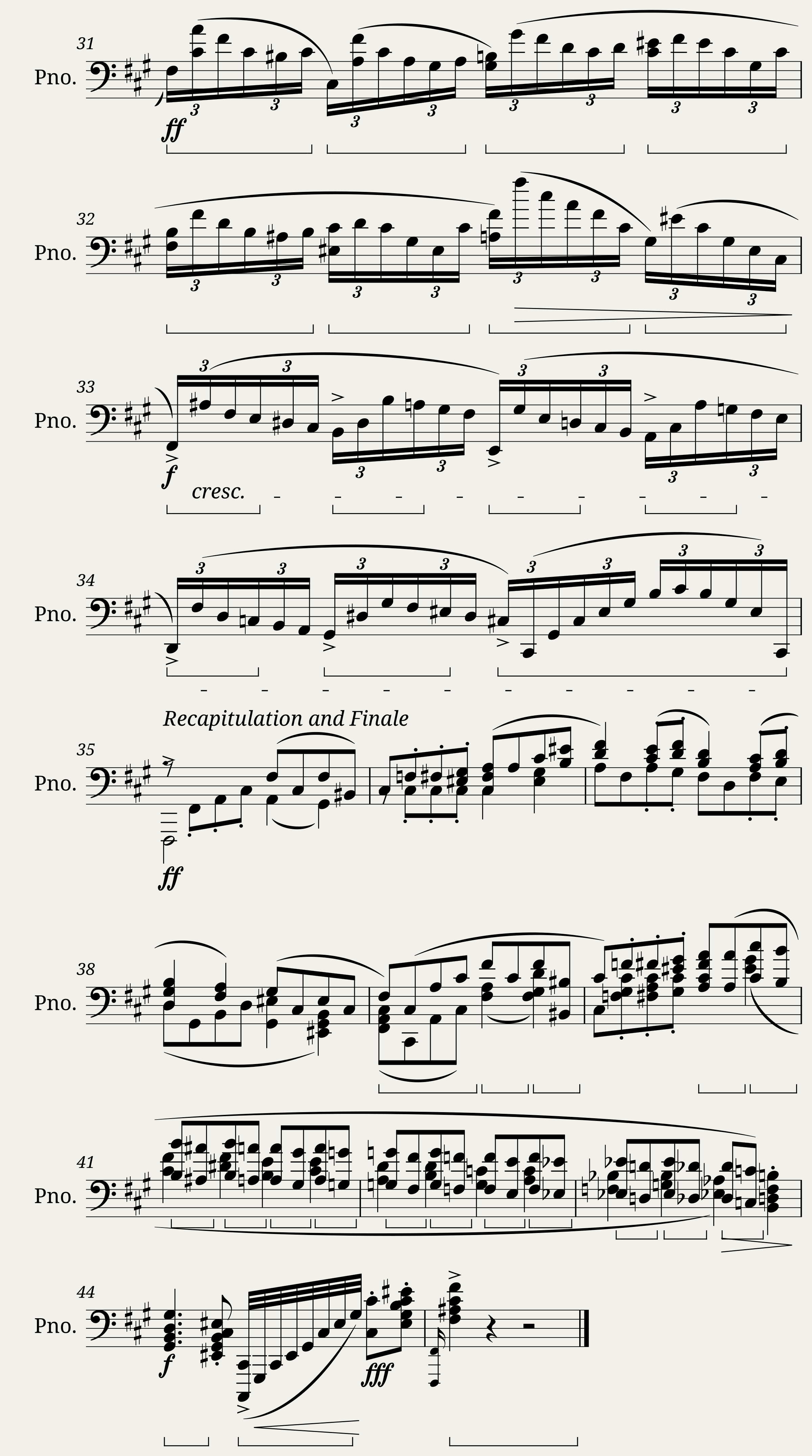 Variations on a Theme in F Sharp Minor (For Piano Left Hand) — 3/3