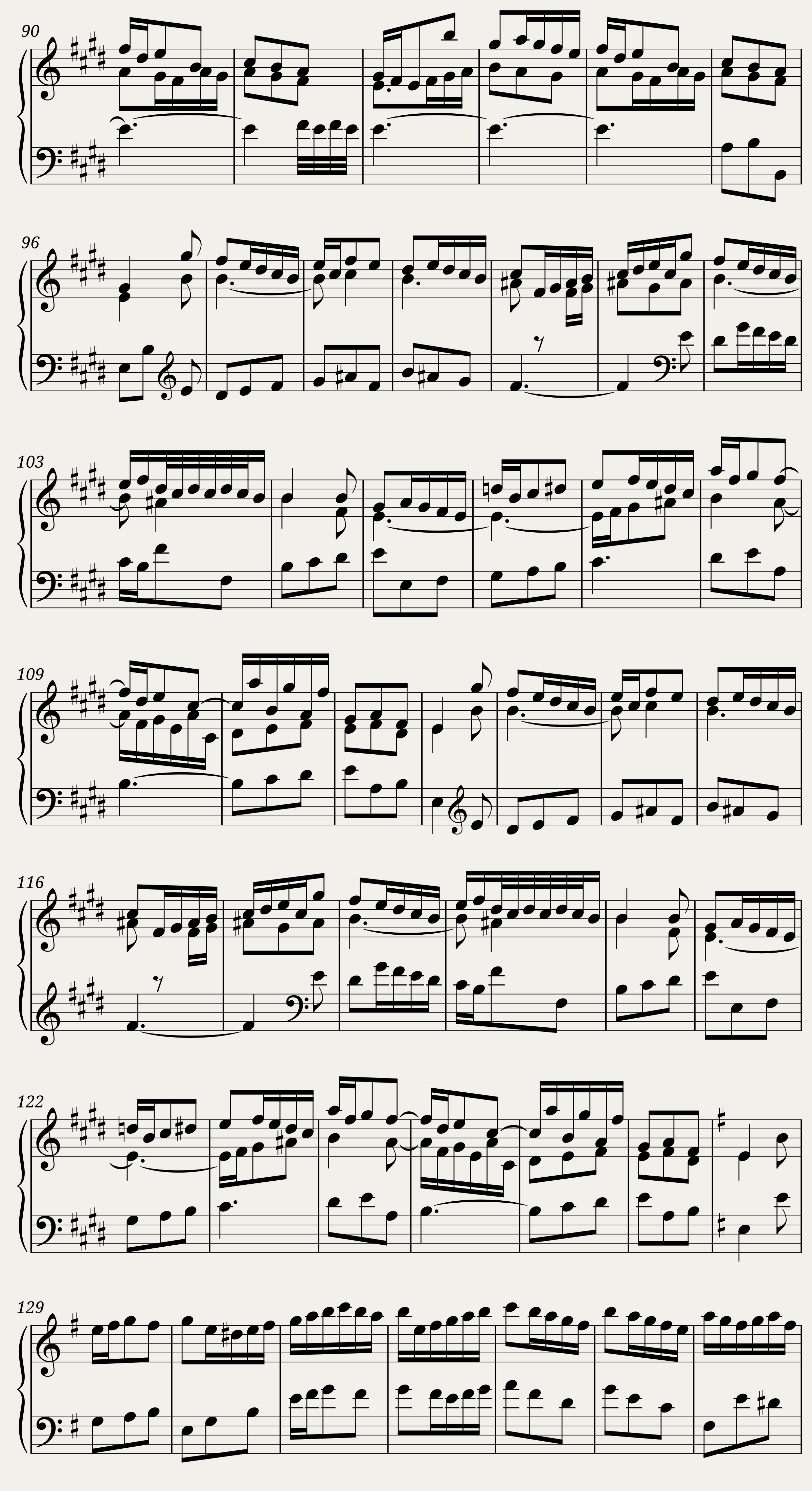 BWV 810 English Suite V Passepied I & II — 3/4