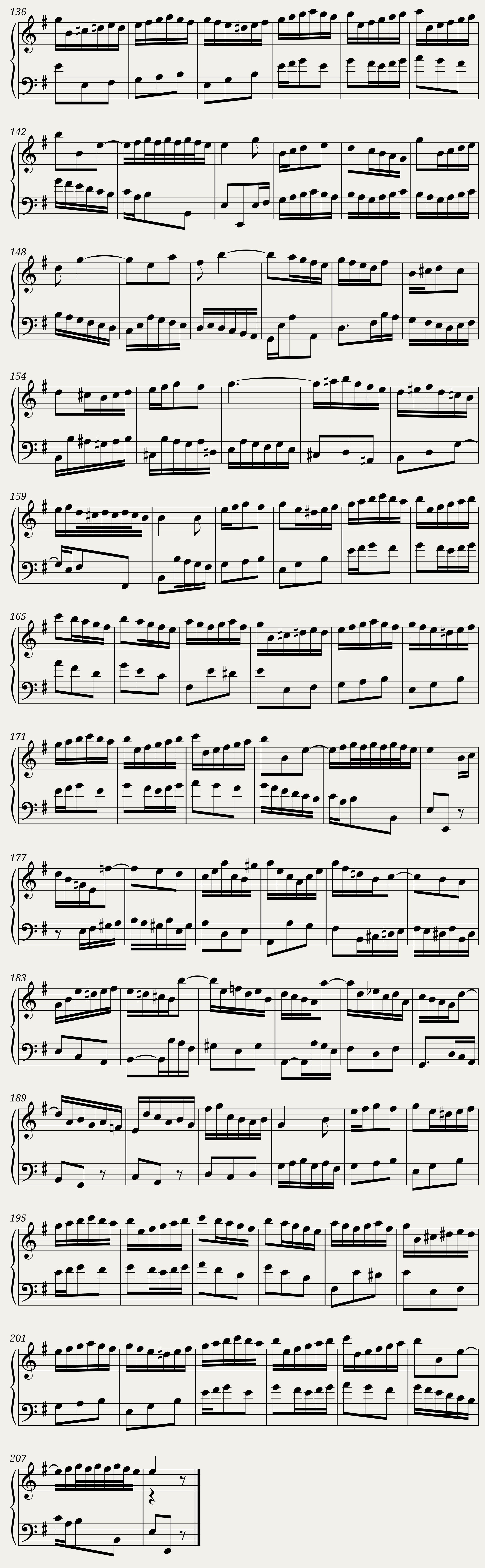 BWV 810 English Suite V Passepied I & II — 4/4