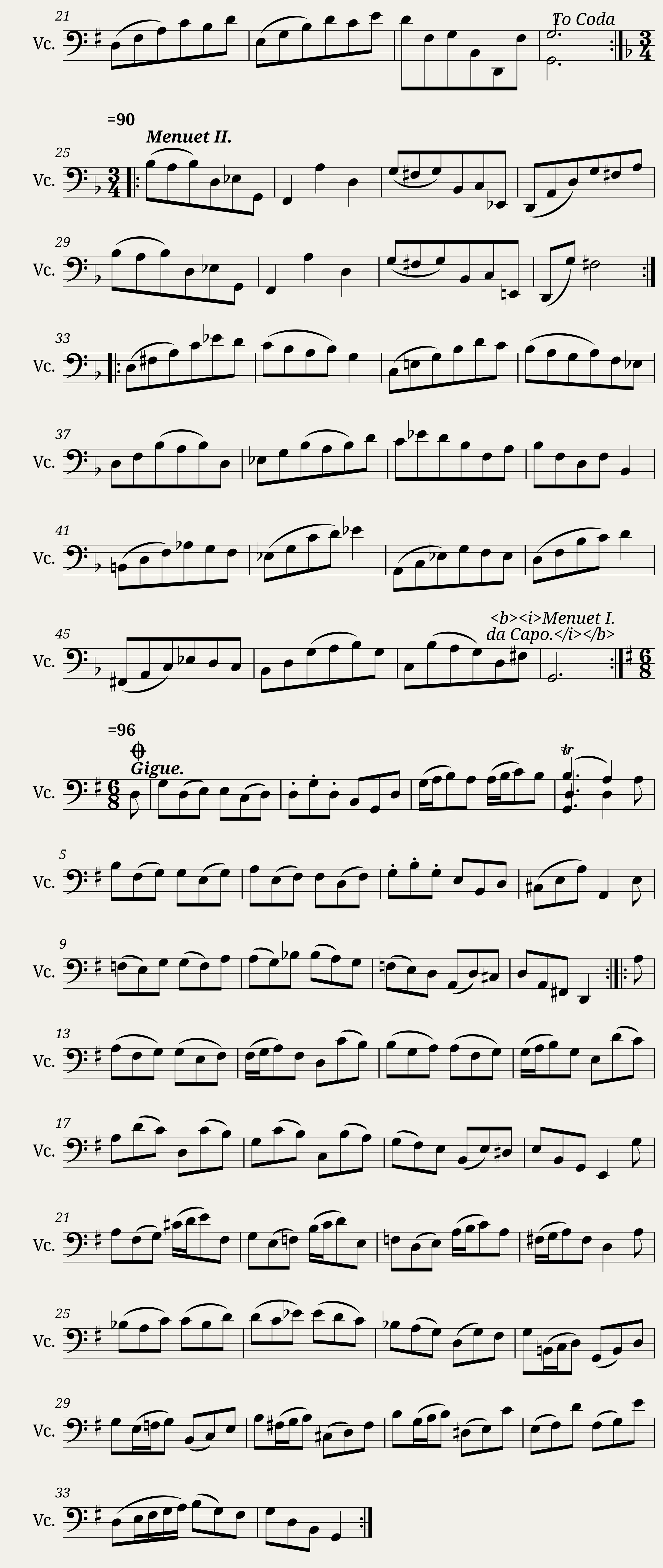 J.S. Bach - Suite no. 1 for Cello Solo BWV 1007 — 6/6