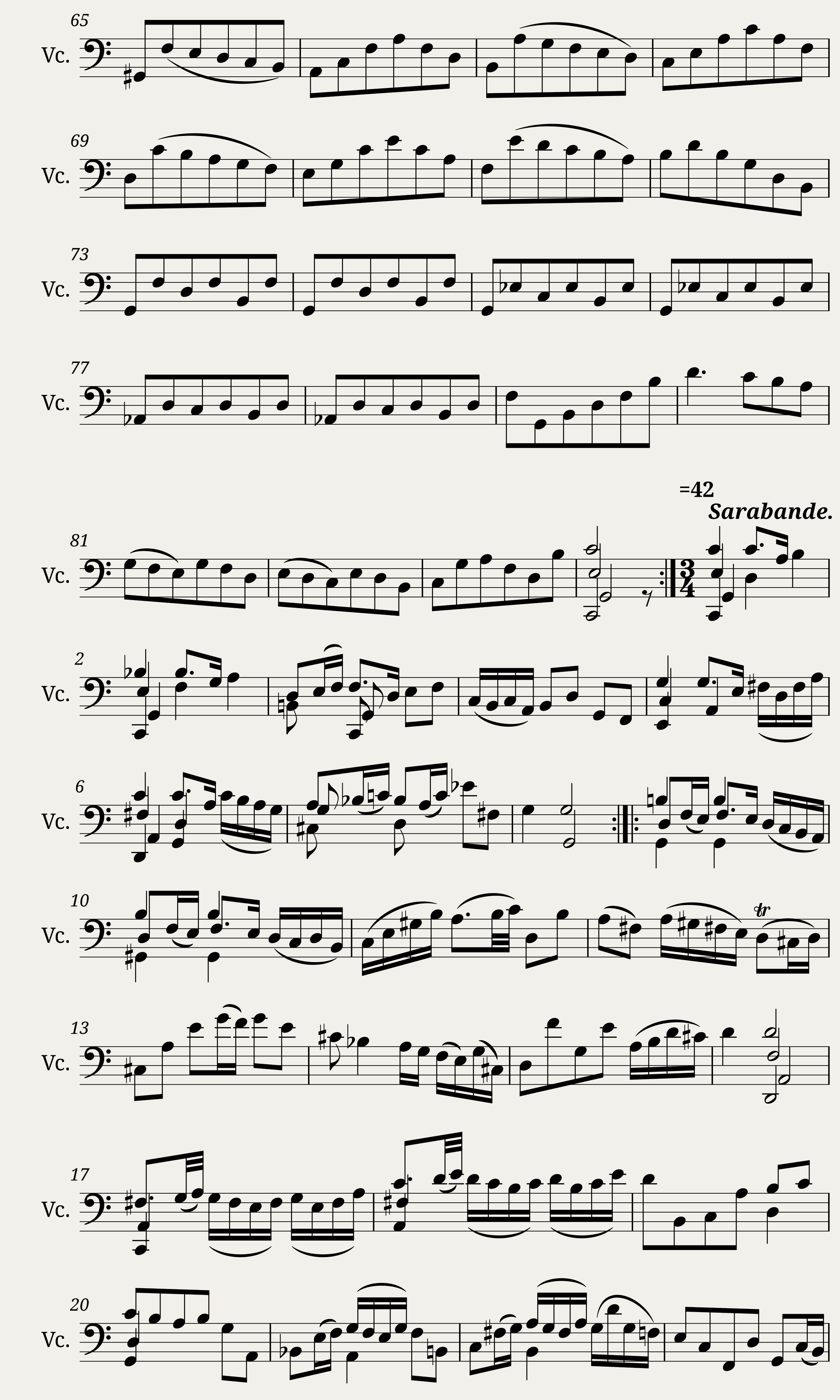 J.S. Bach - Suite no. 3 for Cello Solo BWV 1009 — 6/8