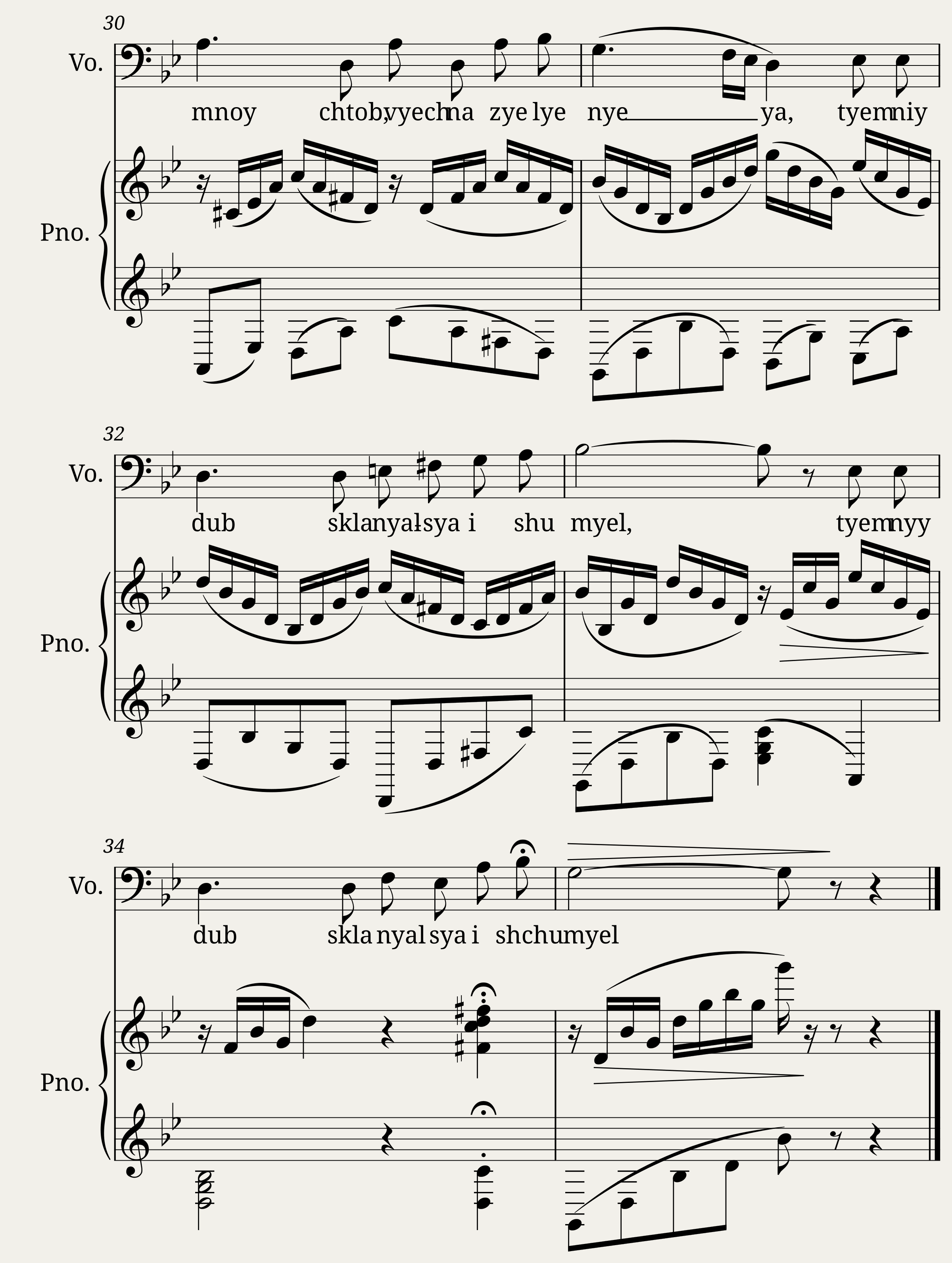 Alone I set out on the road (ÐÑÑÐ¾ÐÑ Ð¾ÐÐÐ½ Ñ Ð½Ð ÐÐ¾ÑÐ¾Ð³Ñ) for bass voice in G-minor — 3/3