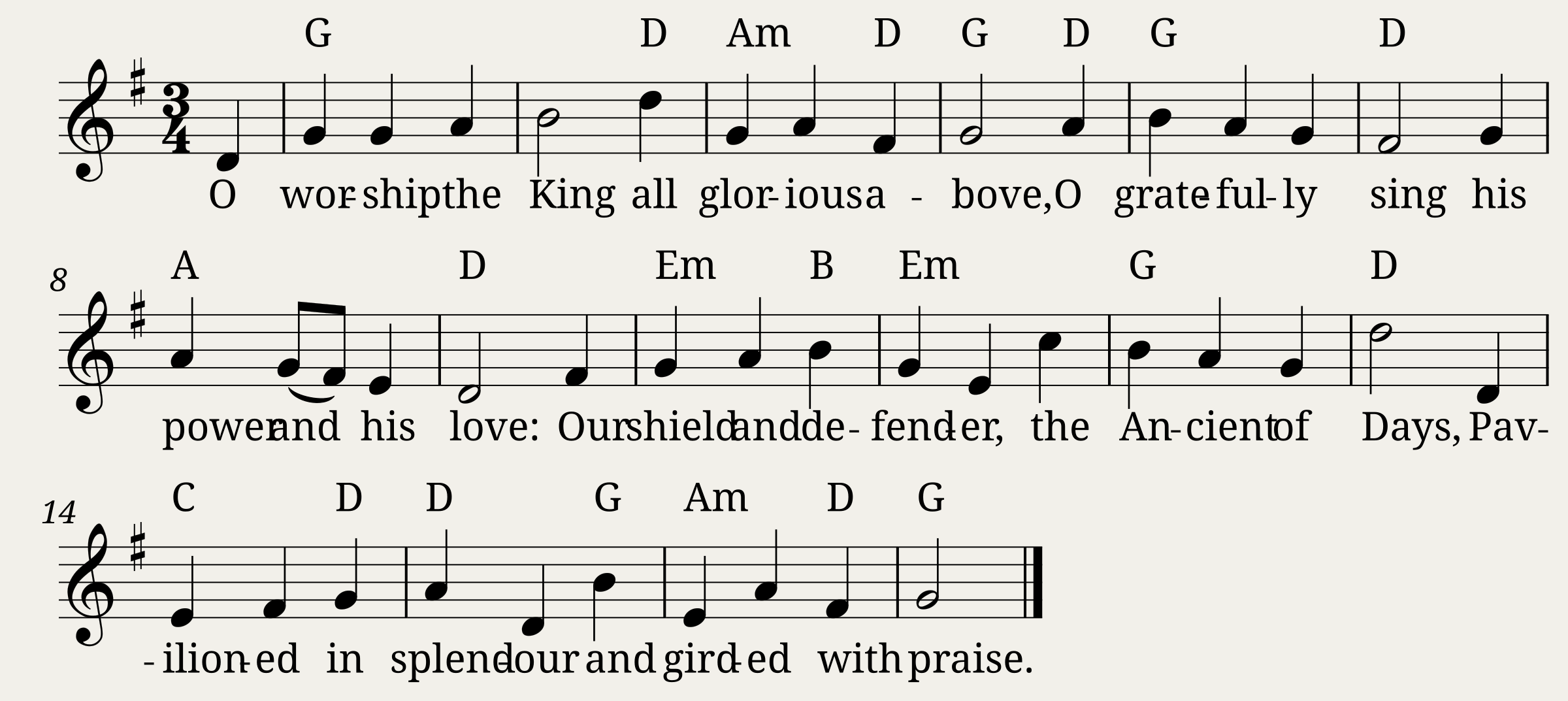 O Worship the King all Glorious Above - HANOVER