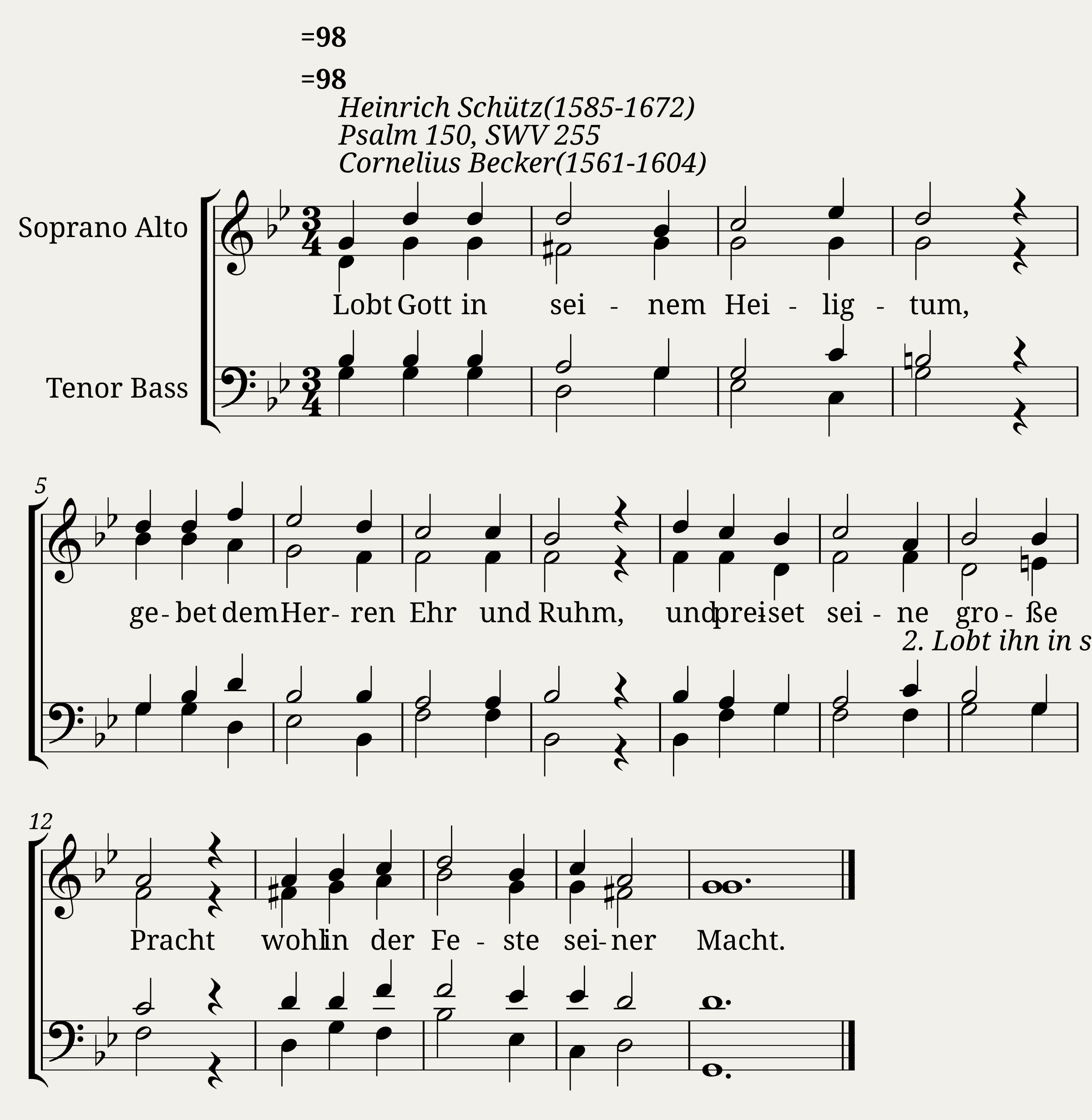 Lobt Gott in seinem Heiligtum SWV 255 - Heinrich Schütz