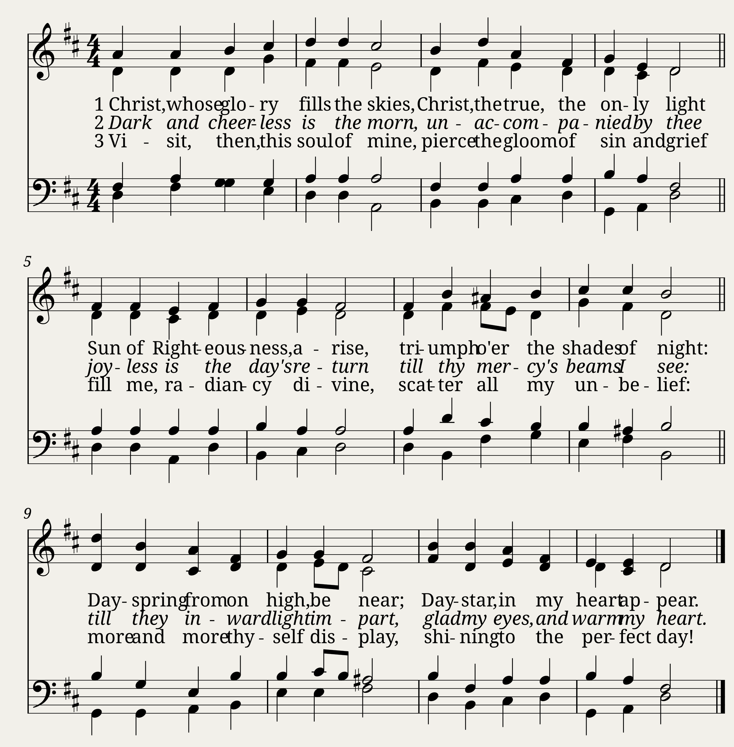 Christ whose glory fills the skies - C Wesley to Ratisbon 77 77 77
