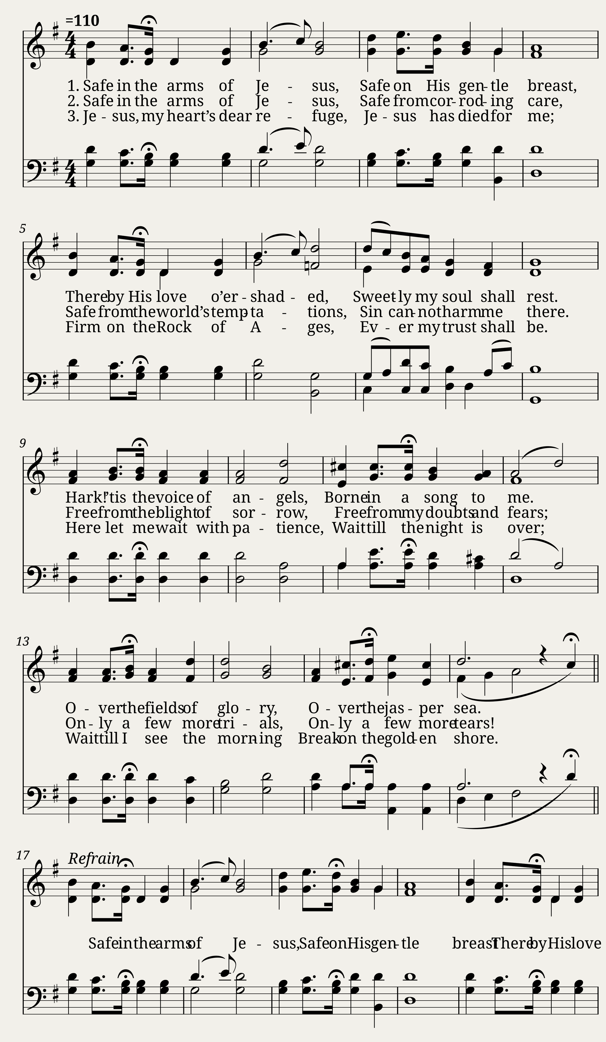Safe in jehovahs keeping - W. Howard Doane — 1/2