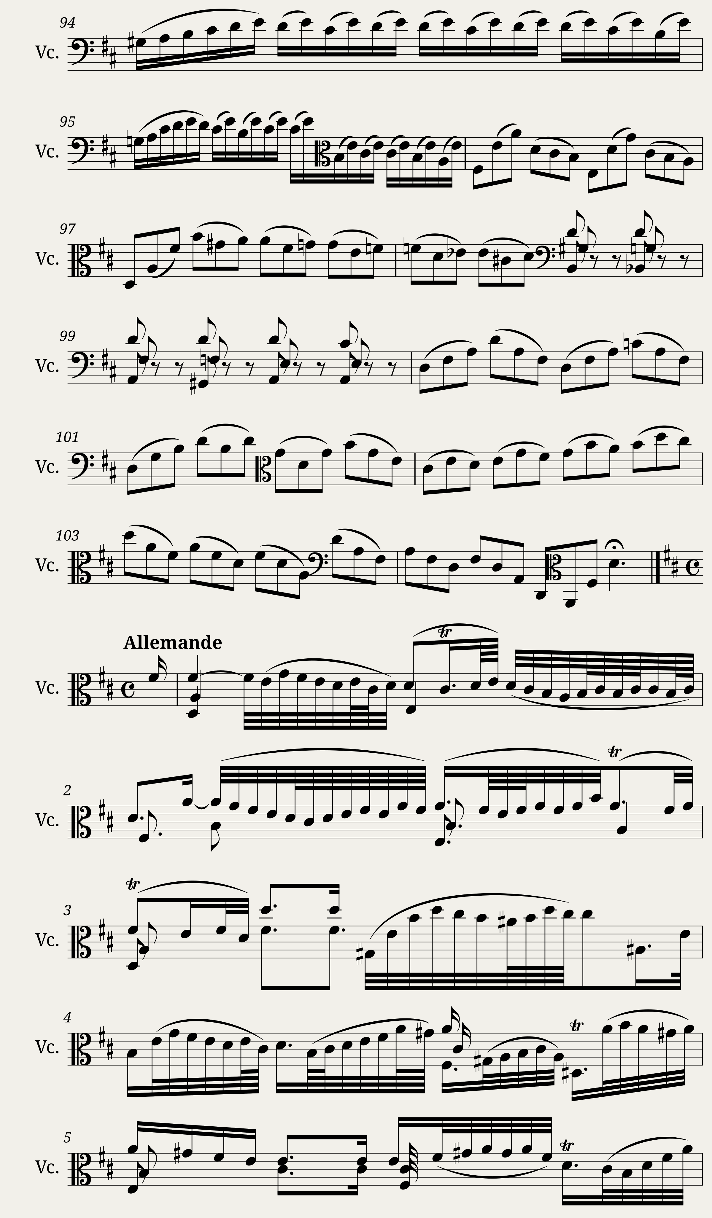 Bach - 6 Cello Suites - No.2 in D minor BWV 1008 — 5/7