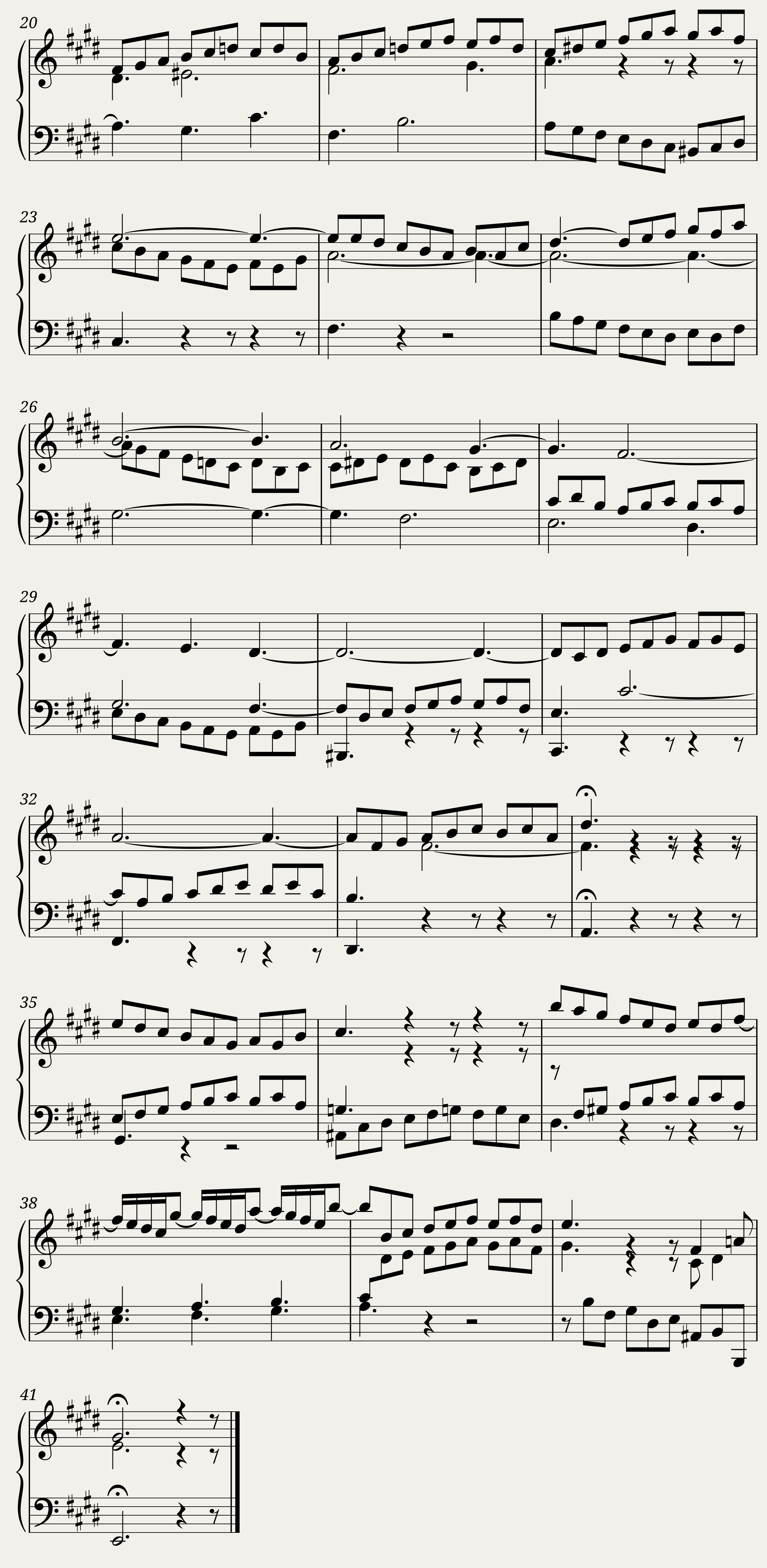BWV 792: Sinfonia VI (A = 415 Hz) — 2/2