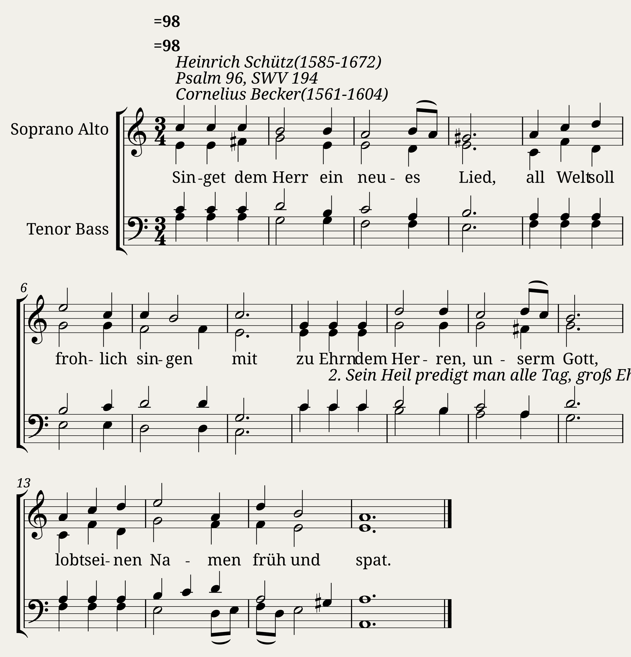 Singet dem Herrn ein neues Lied SWV 194 - Heinrich Schütz