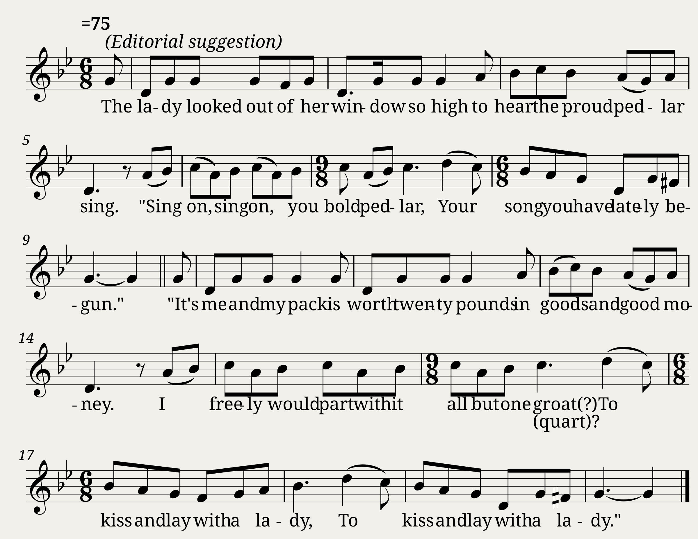 Transcribed by Simon Furey and Lewis Jones - RVW2/1/85 The Lady Looked Out (1 of 3)-0