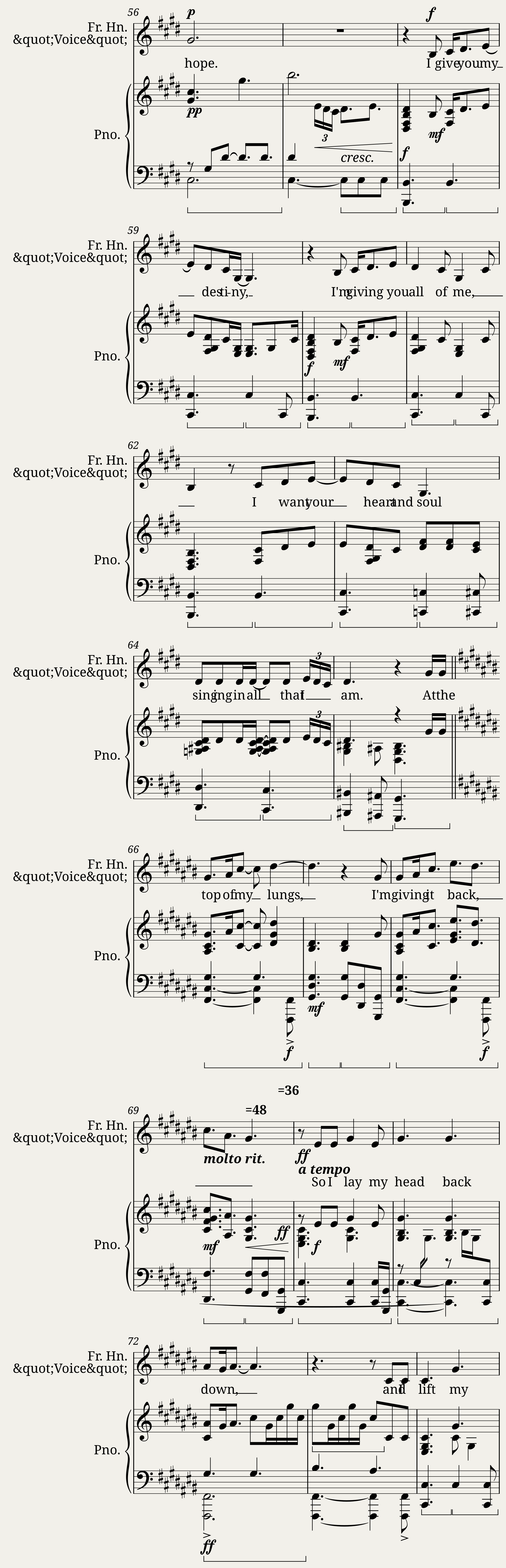 Only Hope from the movie A Walk to Remember (Solo voice with piano) — 5/6