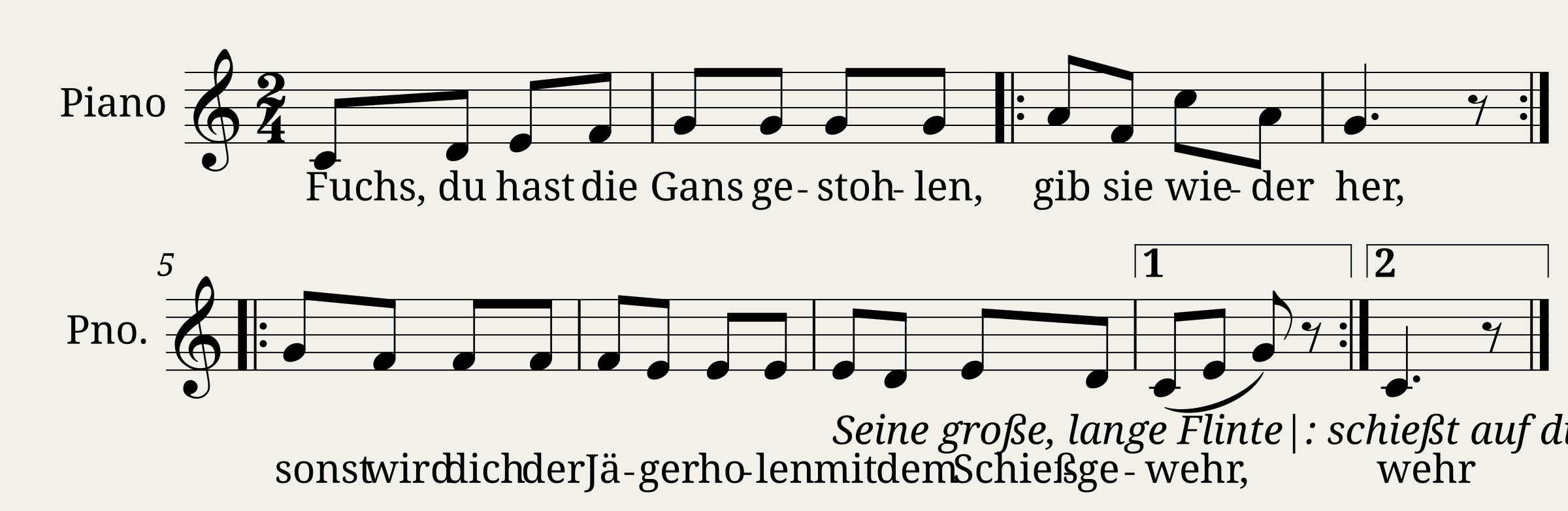 Fuchs, du hast die Gans gestohlen