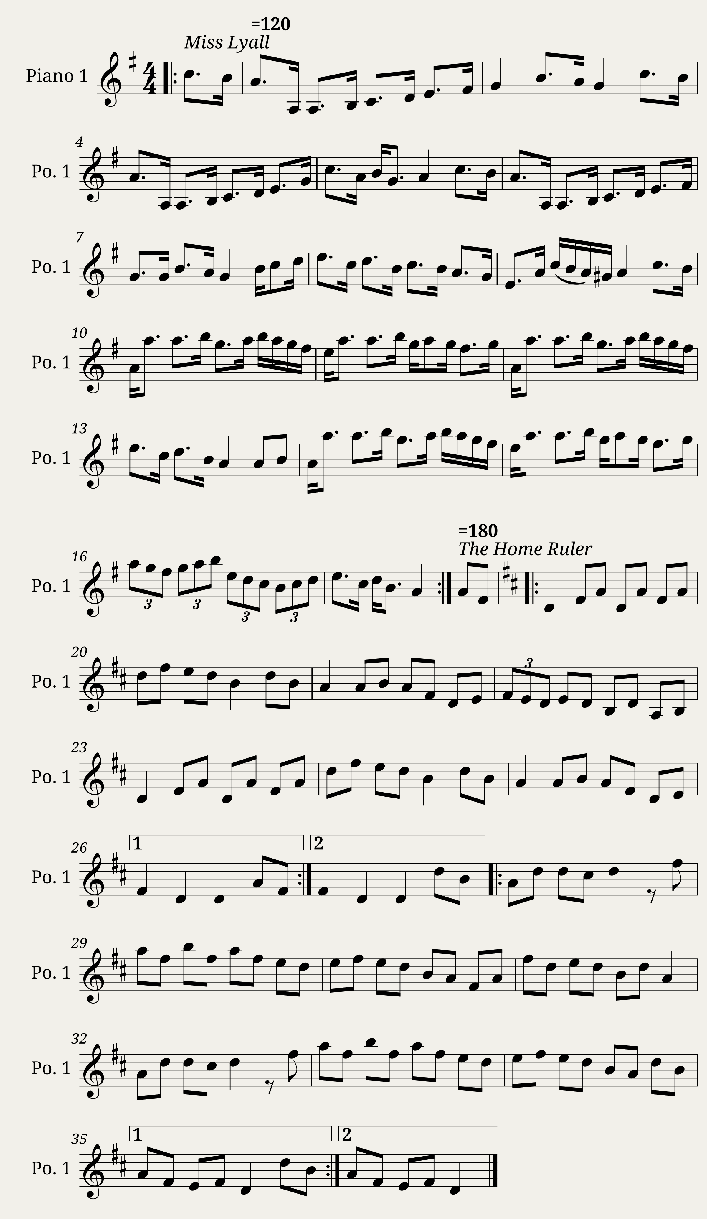Miss Lyall (Strathspeys)- The Home Ruler (Hornpipe)