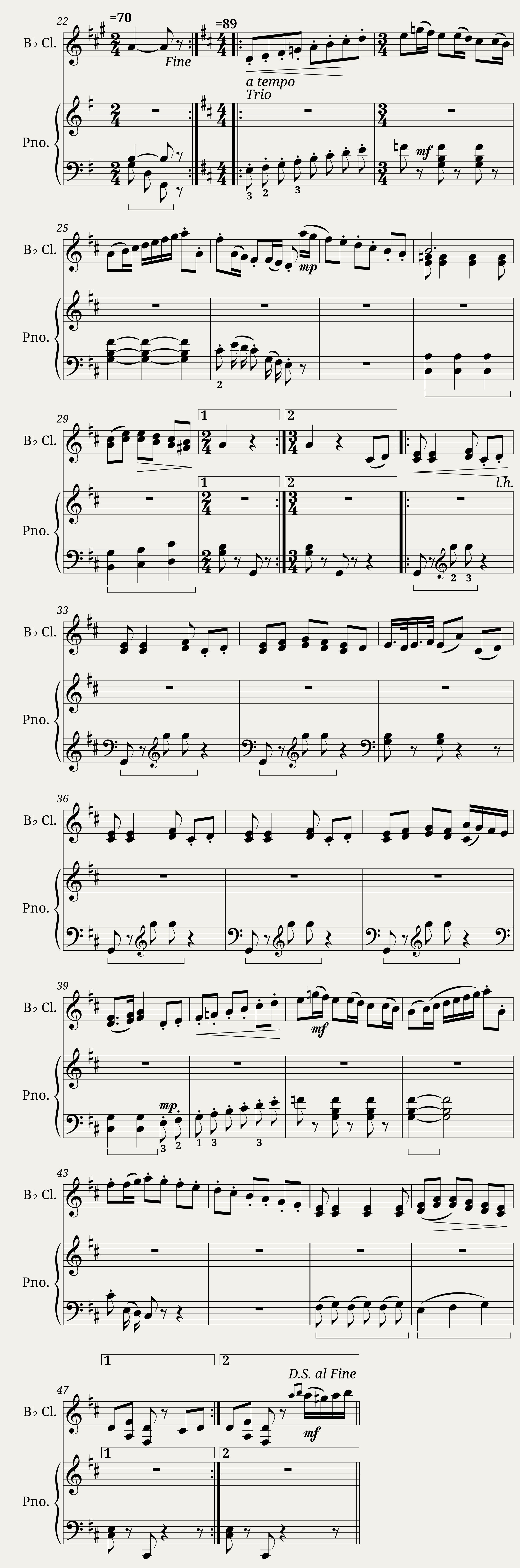 Menuett - Luigi Boccherini clarinet — 2/2