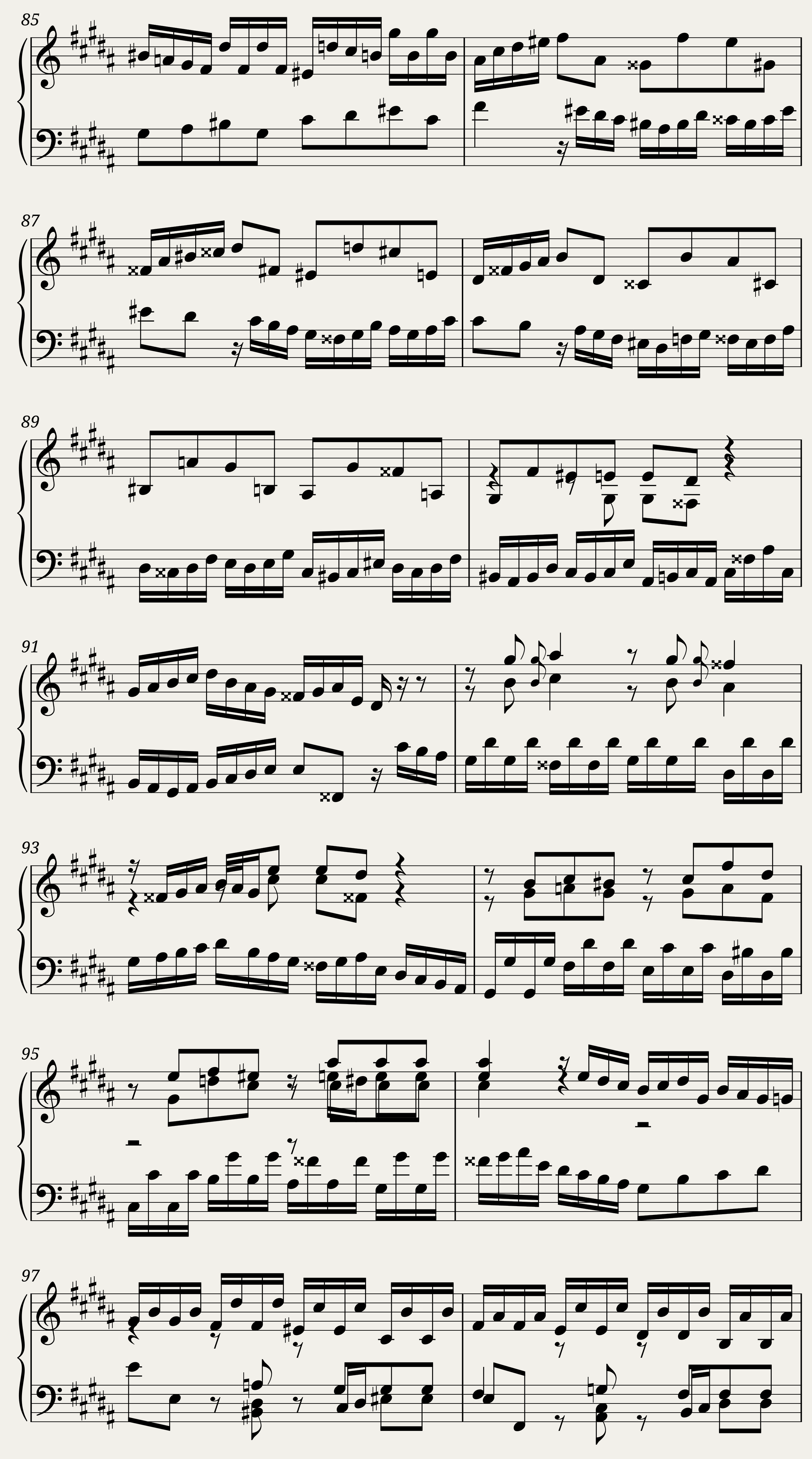 BWV 887: The Well-tempered Clavier Book II - XVIII (A = 415 Hz) - Harpsichord sound — 7/12