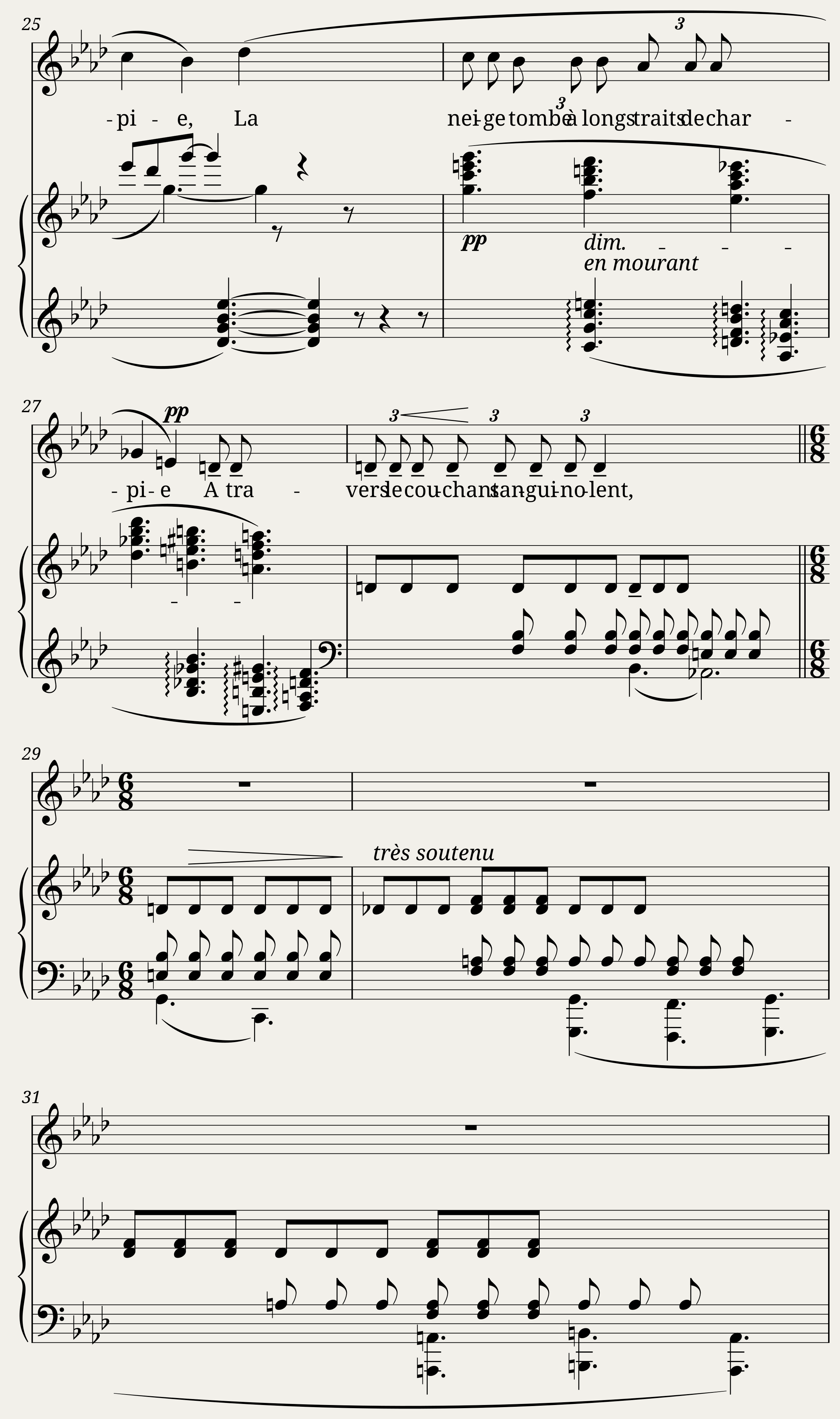 Le son du cor s'afflige vers les bois Claude Debussy — 3/4