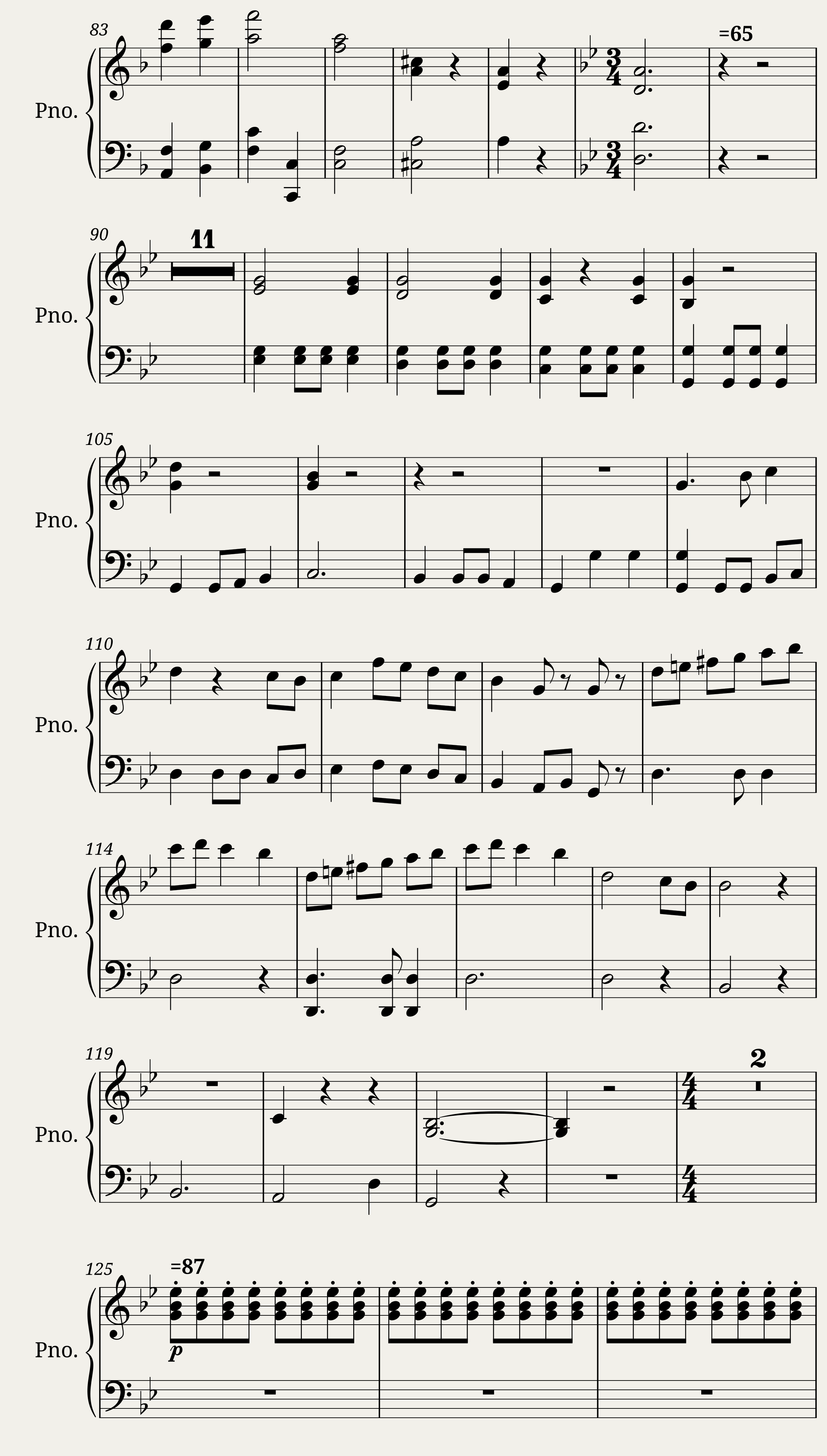 Holiday Flute Quartet Piano Part — 3/4