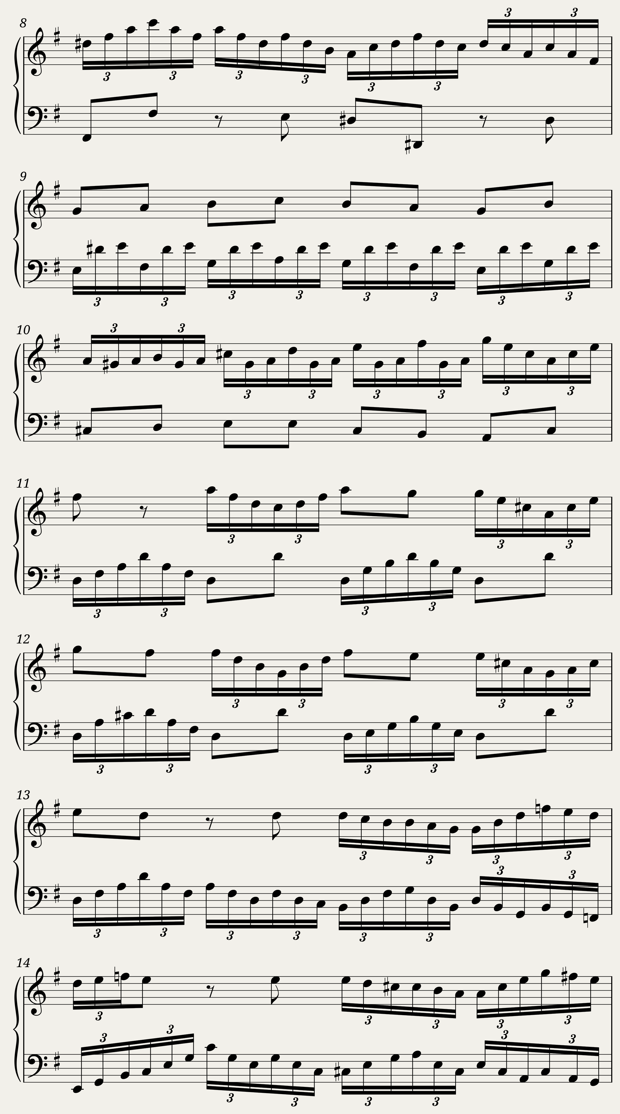 BWV 861 The Well-Tempered Clavier Part I Fuga XVI — 2/2