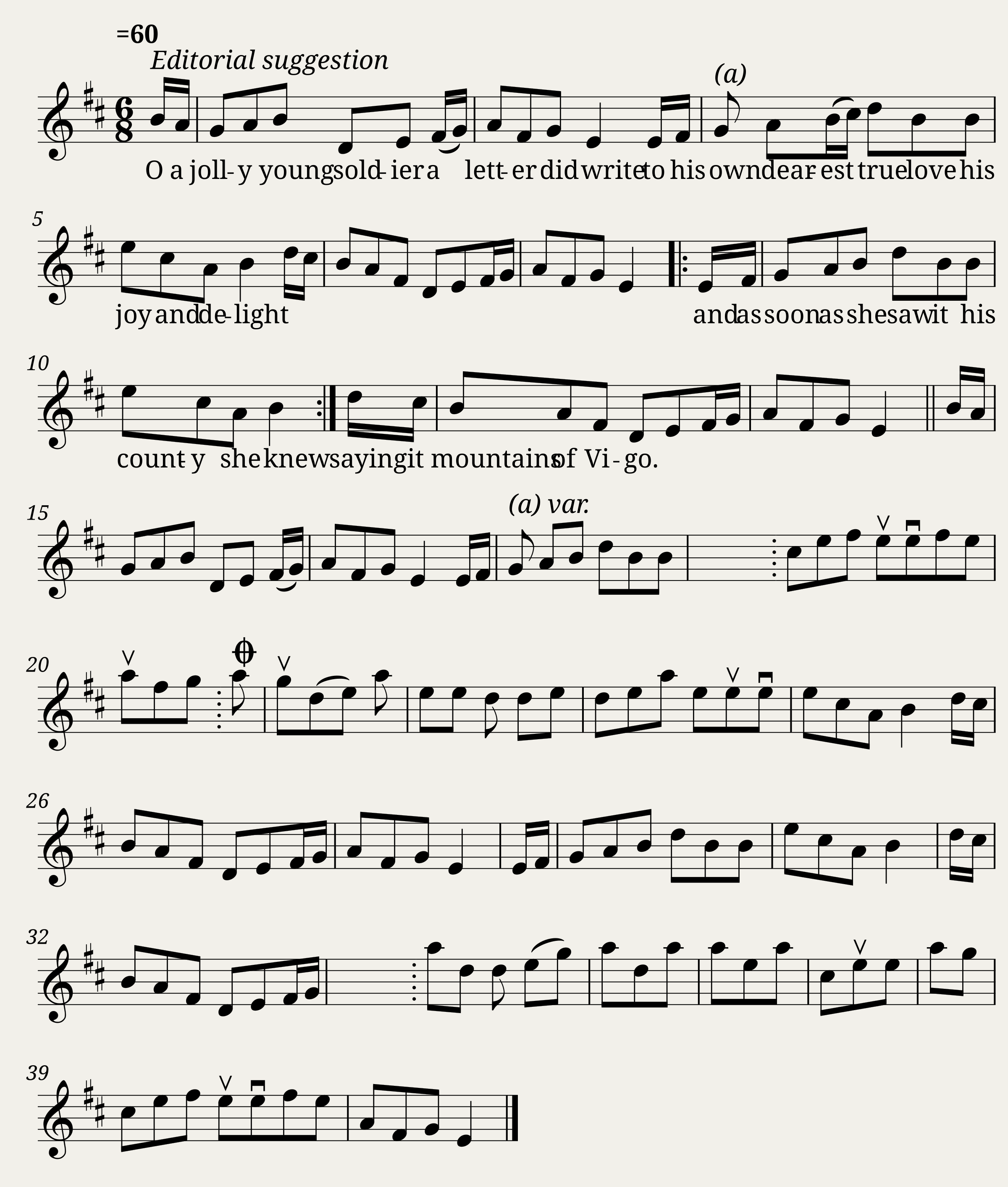 Transcribed by Simon Furey and Lewis Jones - RVW2/1/67 The Jolly Soldier-0