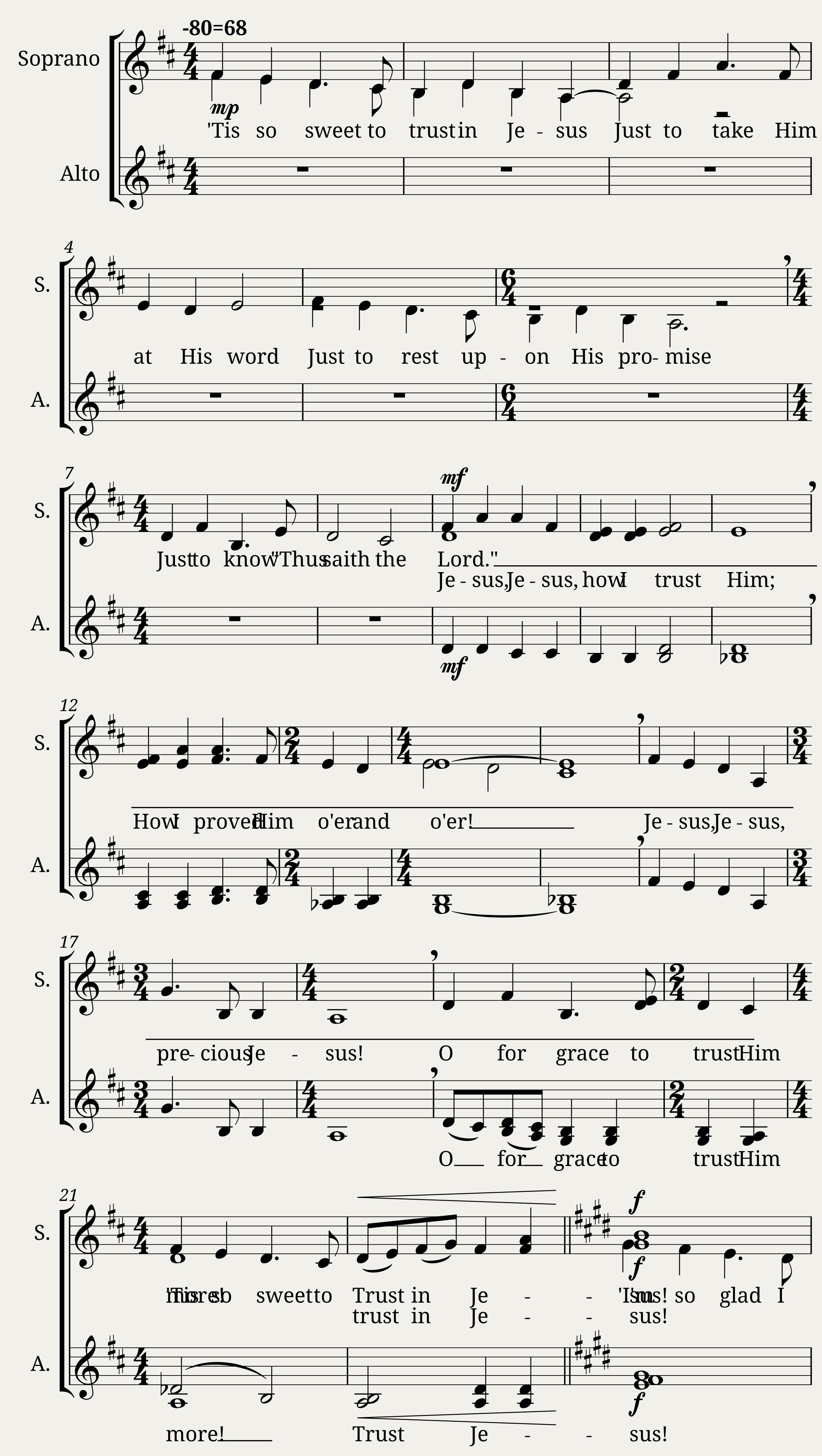 'Tis So Sweet (to Trust in Jesus) — 1/2